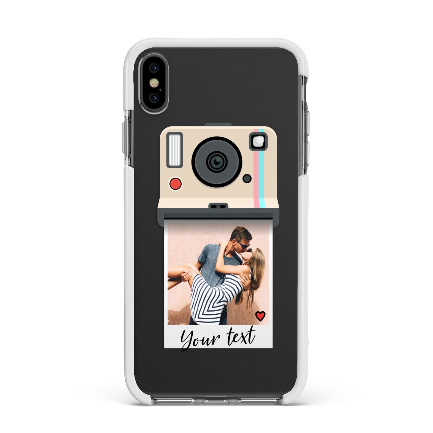 Custom Retro Photo Apple iPhone Xs Max Impact Case White Edge on Black Phone