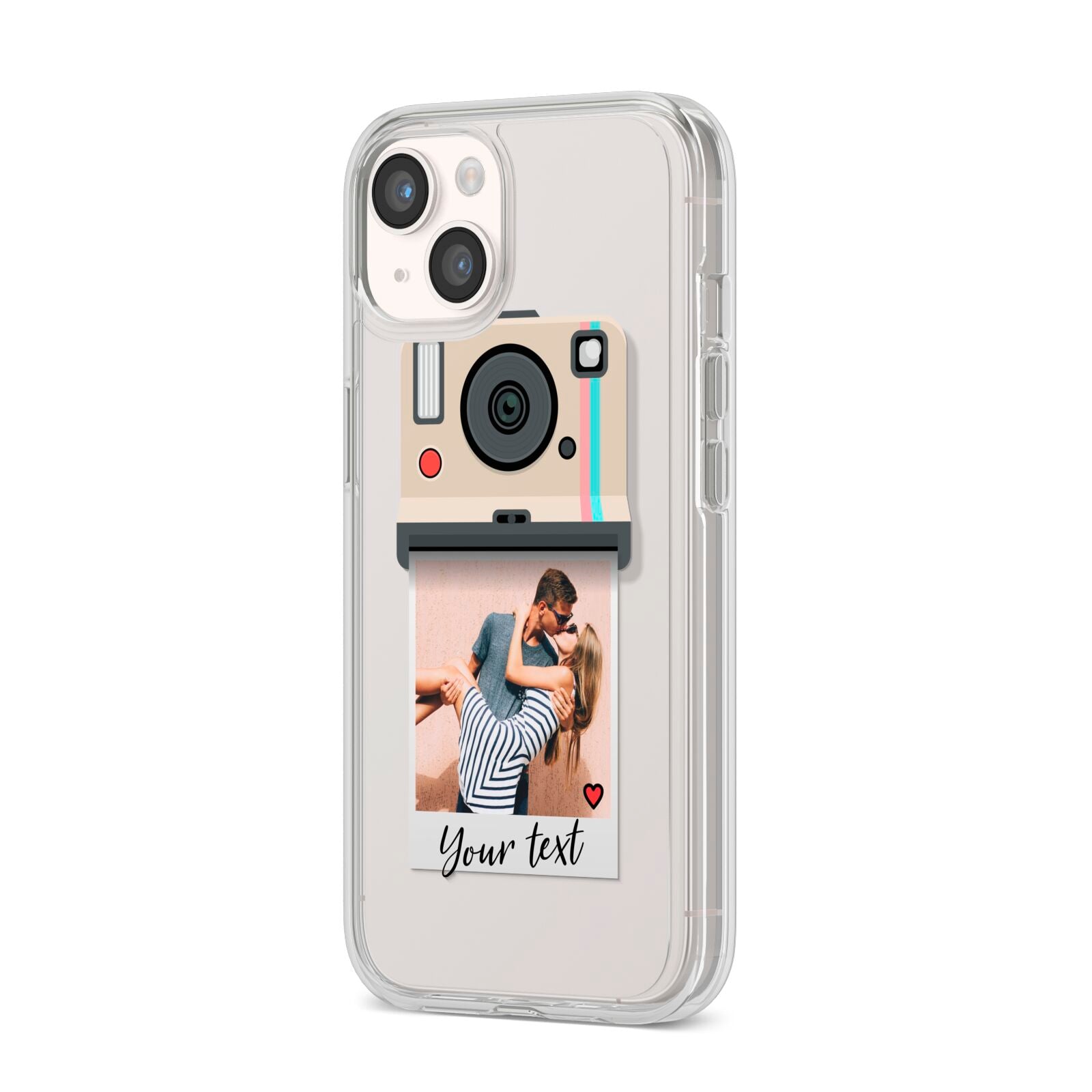 Custom Retro Photo iPhone 14 Clear Tough Case Starlight Angled Image