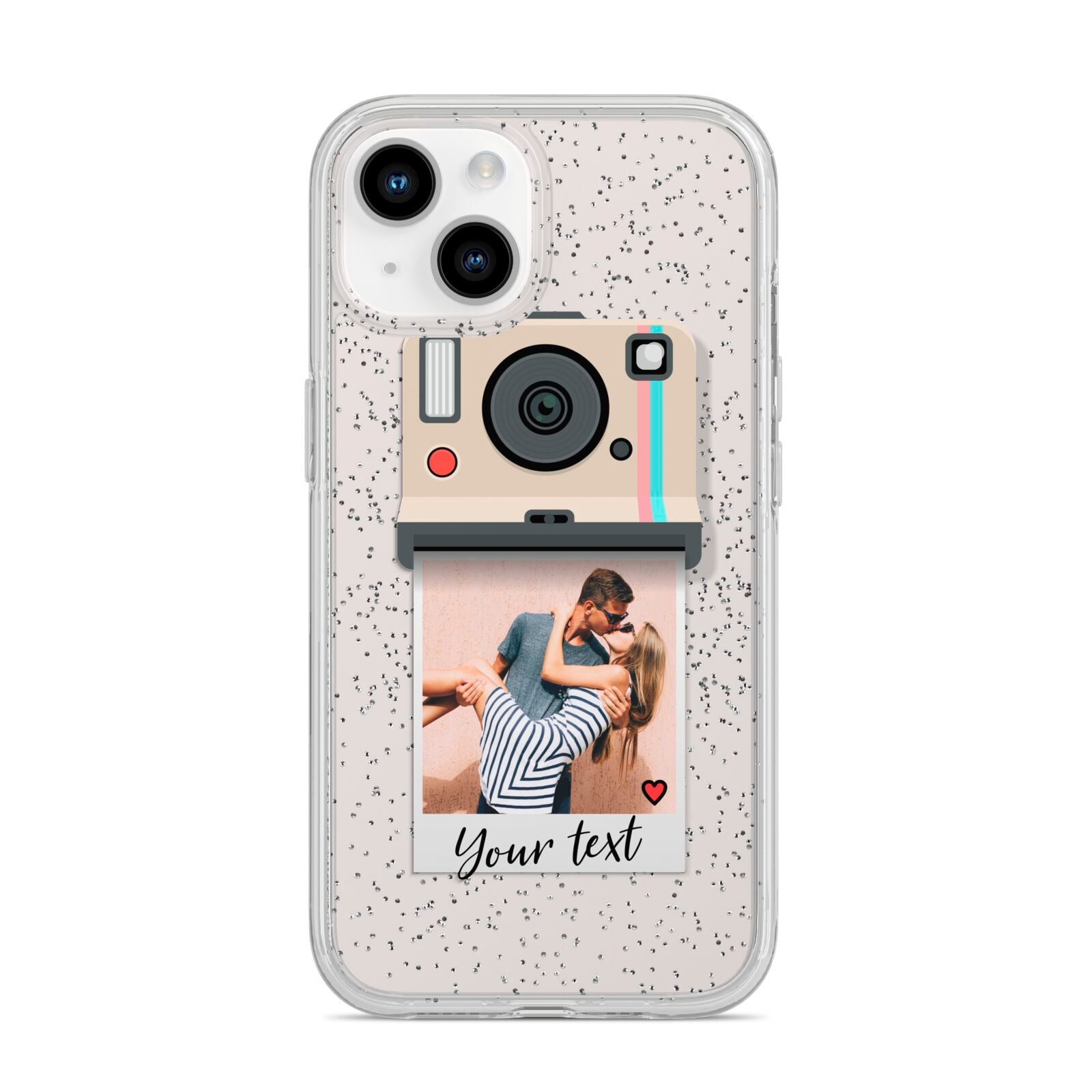 Custom Retro Photo iPhone 14 Glitter Tough Case Starlight