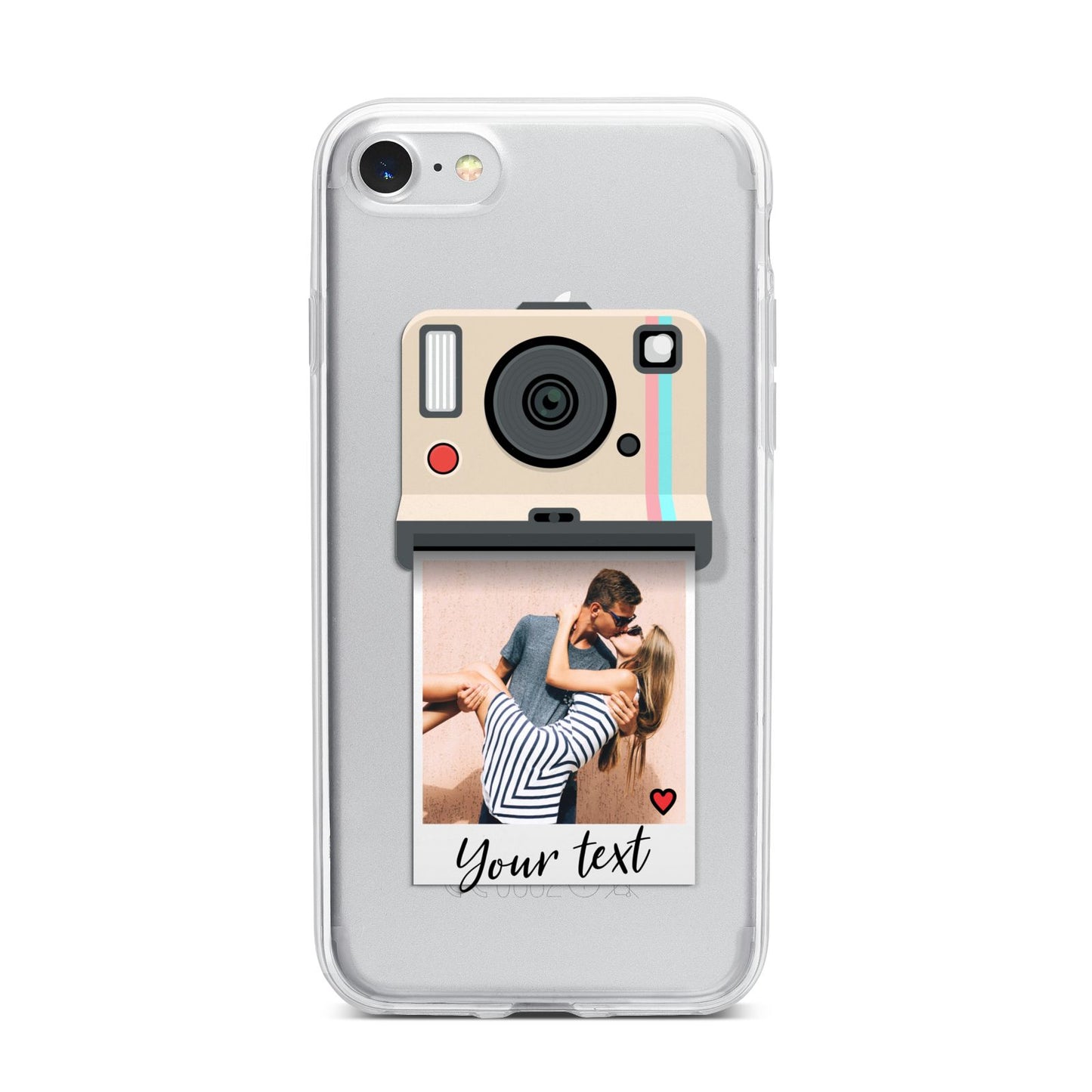 Custom Retro Photo iPhone 7 Bumper Case on Silver iPhone