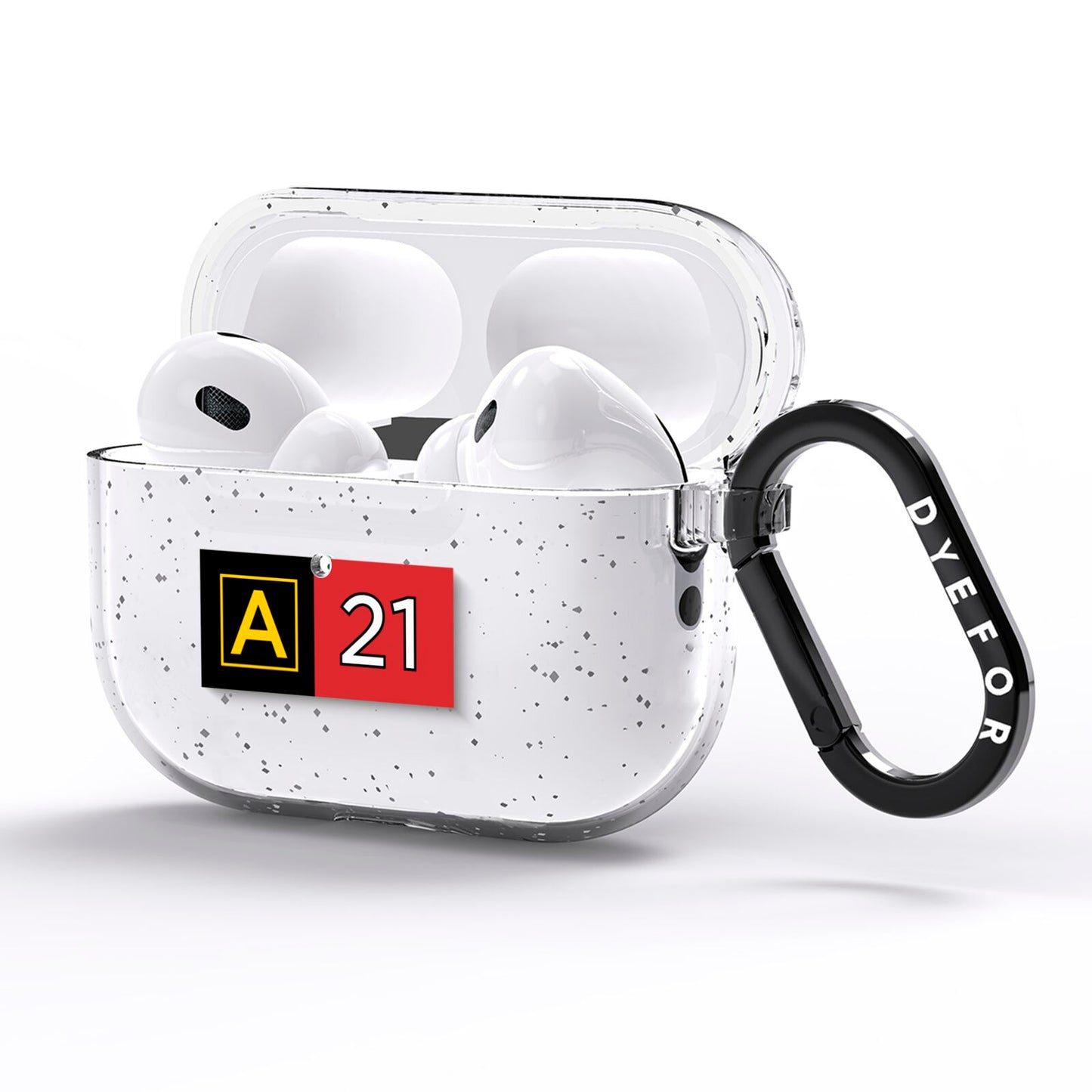 Custom Runway Location and Hold Position AirPods Pro Glitter Case Side Image
