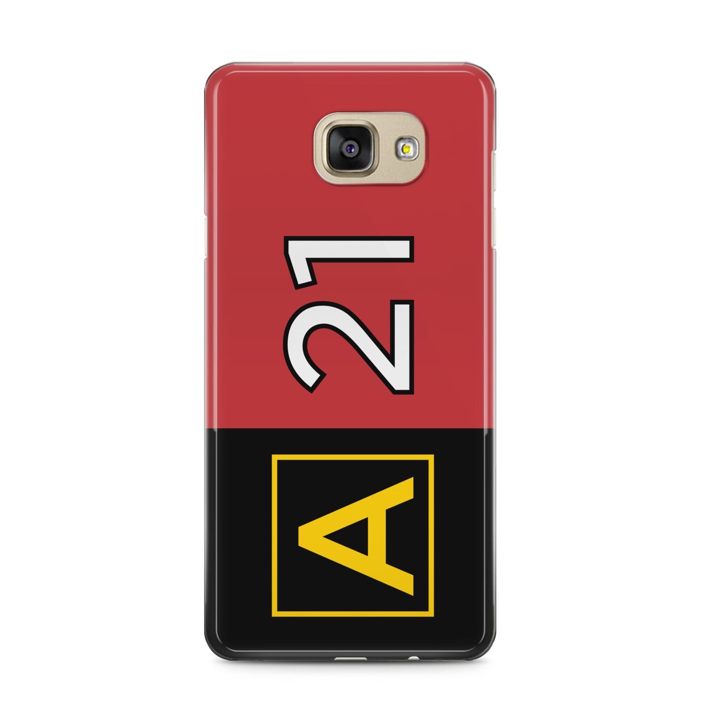 Custom Runway Location and Hold Position Samsung Galaxy A5 2016 Case on gold phone