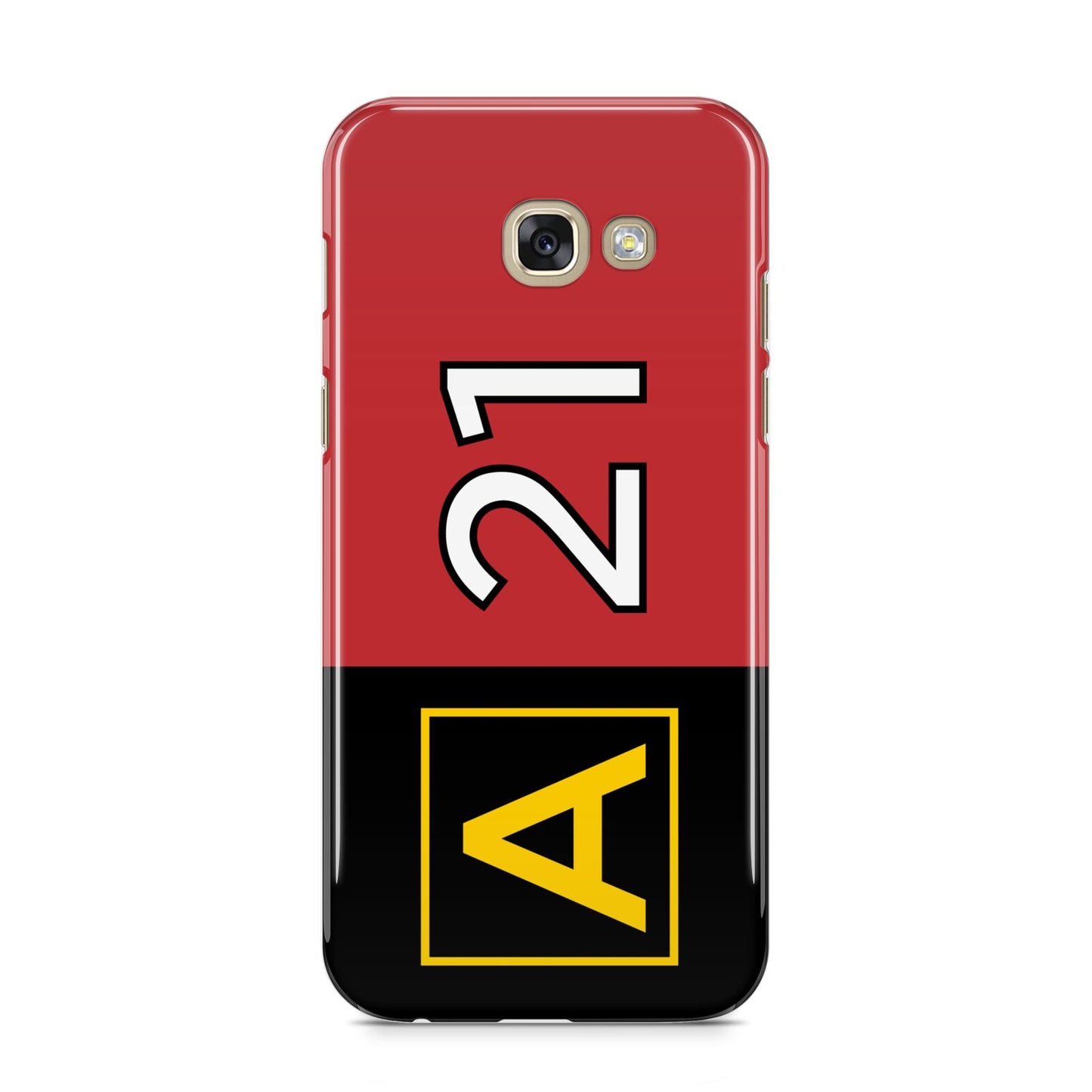 Custom Runway Location and Hold Position Samsung Galaxy A5 2017 Case on gold phone