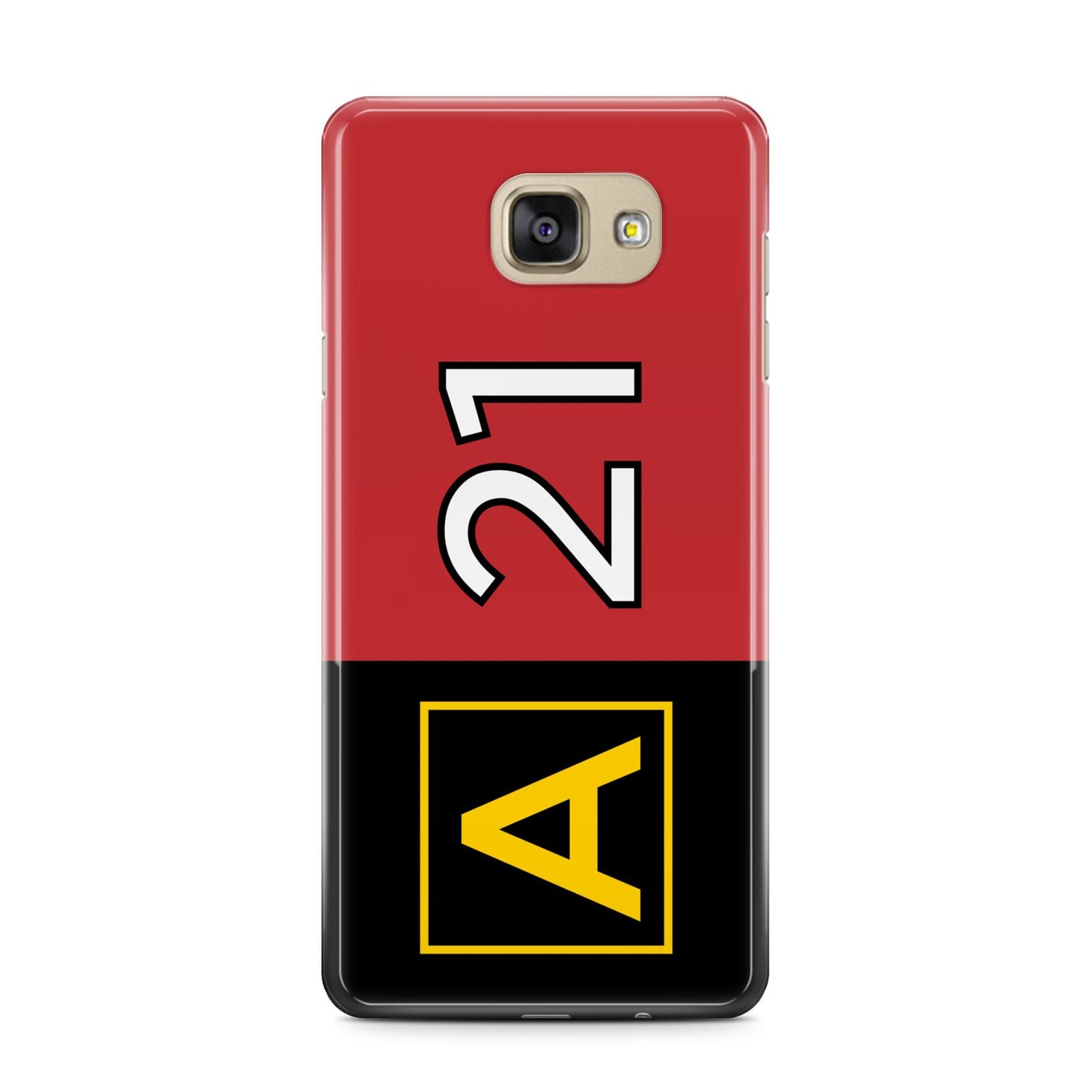 Custom Runway Location and Hold Position Samsung Galaxy A7 2016 Case on gold phone