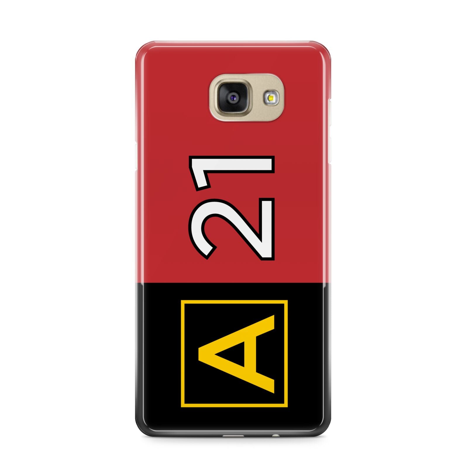 Custom Runway Location and Hold Position Samsung Galaxy A9 2016 Case on gold phone