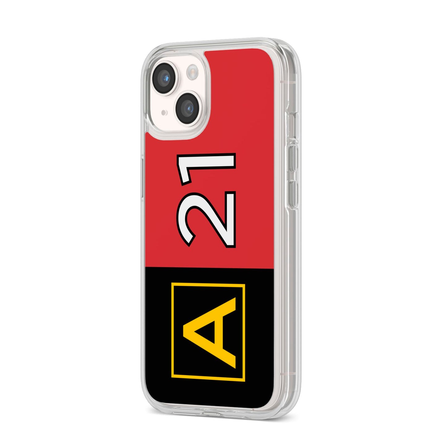 Custom Runway Location and Hold Position iPhone 14 Clear Tough Case Starlight Angled Image