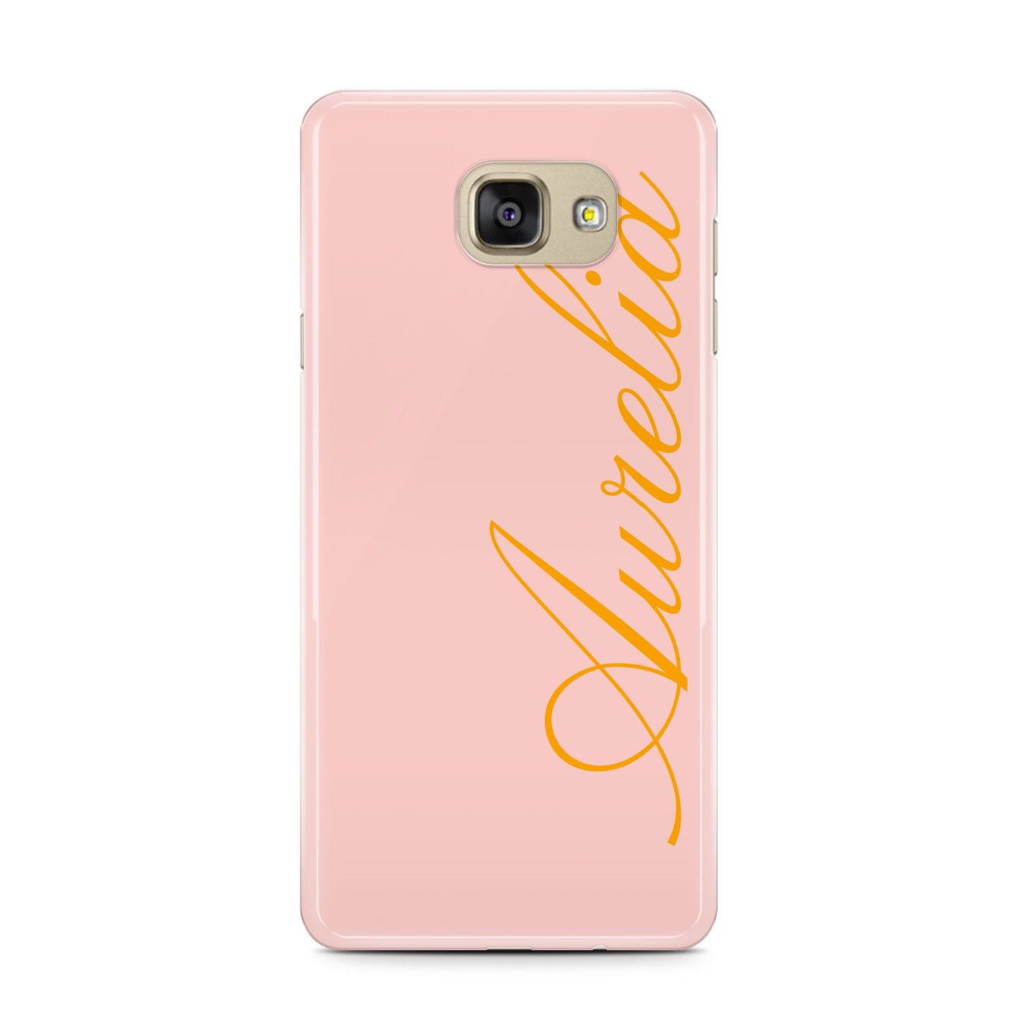 Custom Samsung Galaxy A7 2016 Case on gold phone