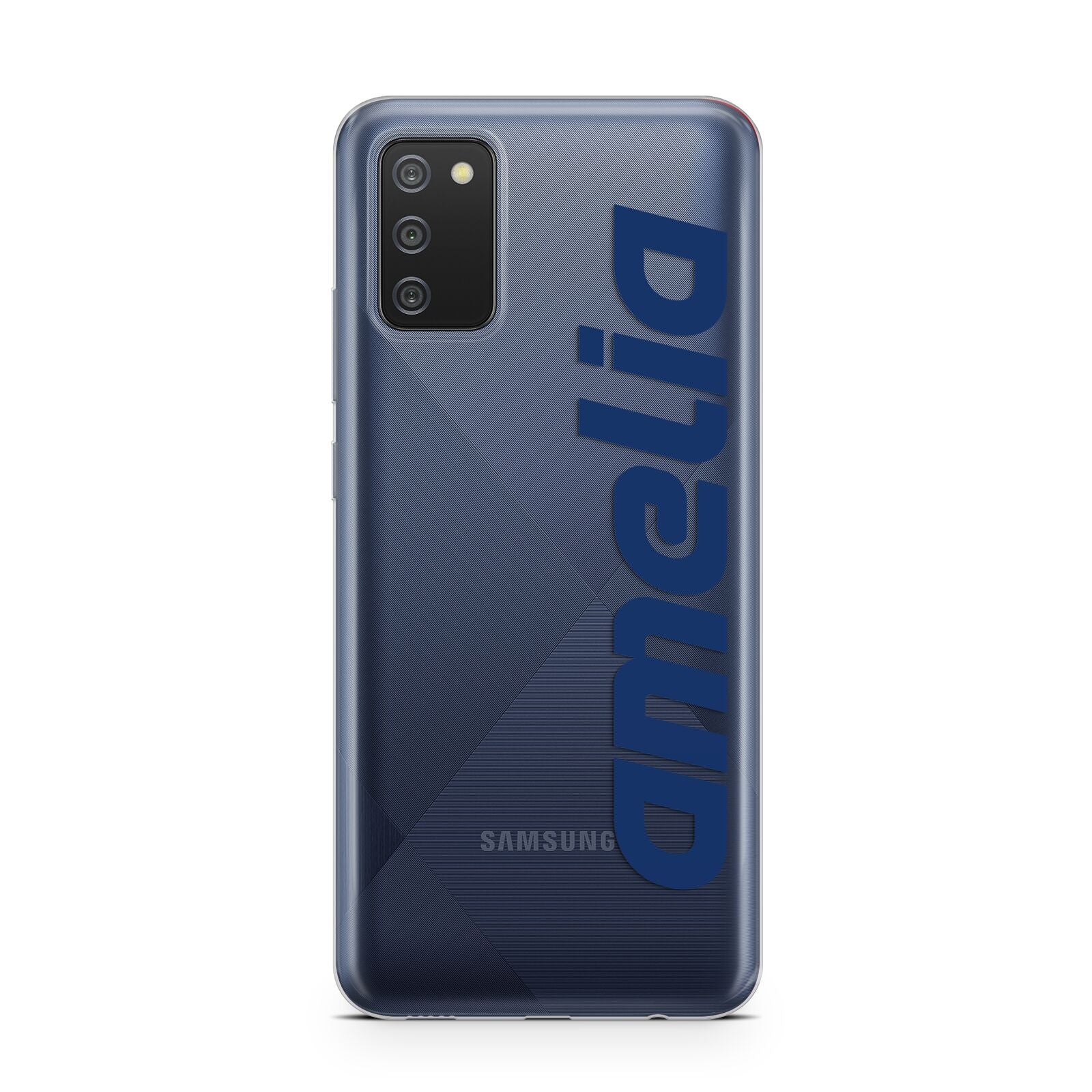 Custom Sci Fi Text Samsung A02s Case