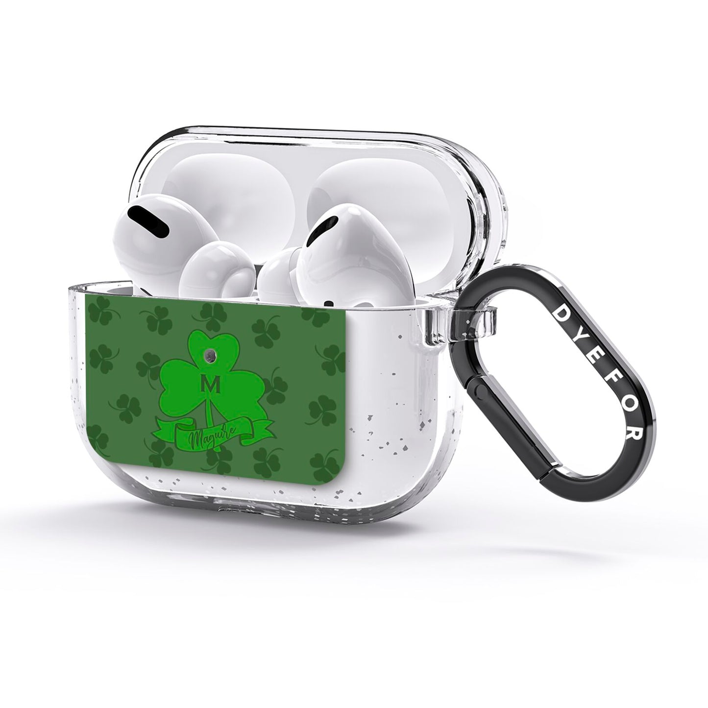 Custom Shamrock AirPods Glitter Case 3rd Gen Side Image