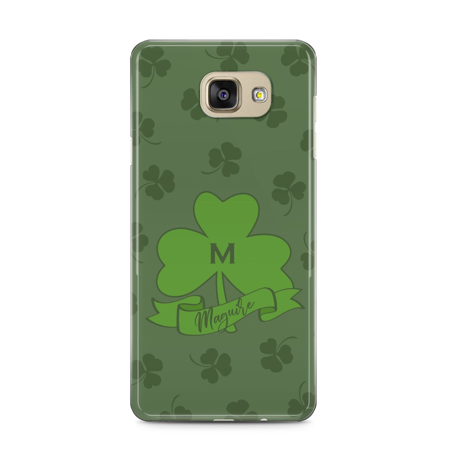 Custom Shamrock Samsung Galaxy A5 2016 Case on gold phone