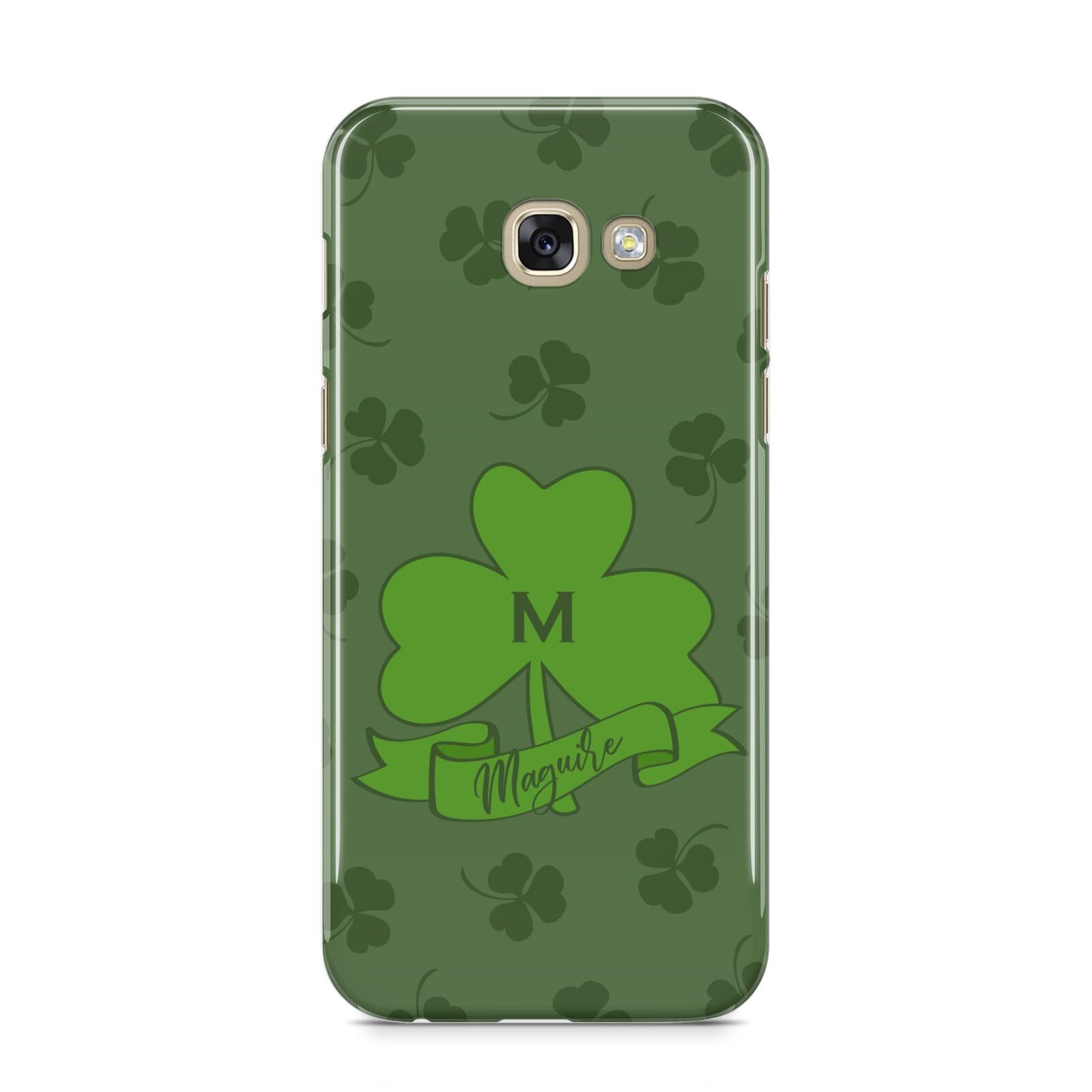 Custom Shamrock Samsung Galaxy A5 2017 Case on gold phone