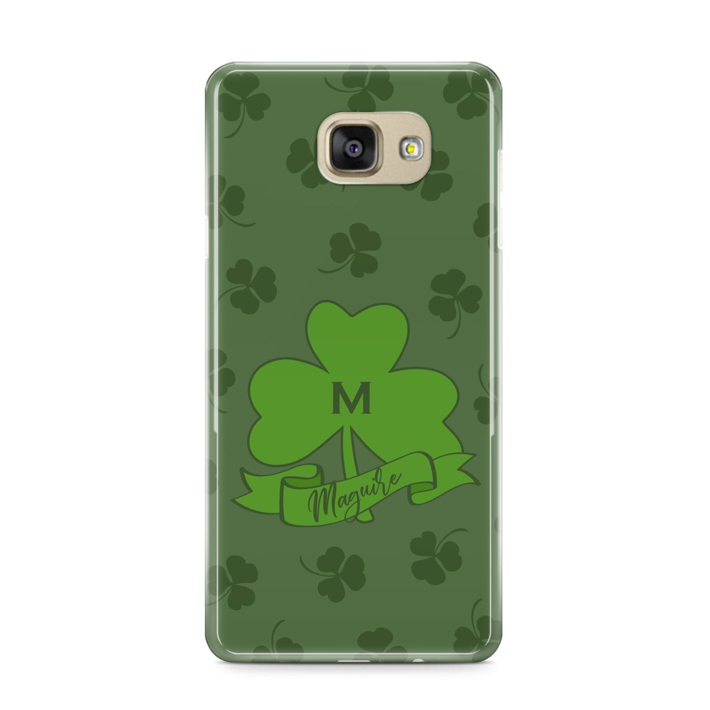 Custom Shamrock Samsung Galaxy A9 2016 Case on gold phone