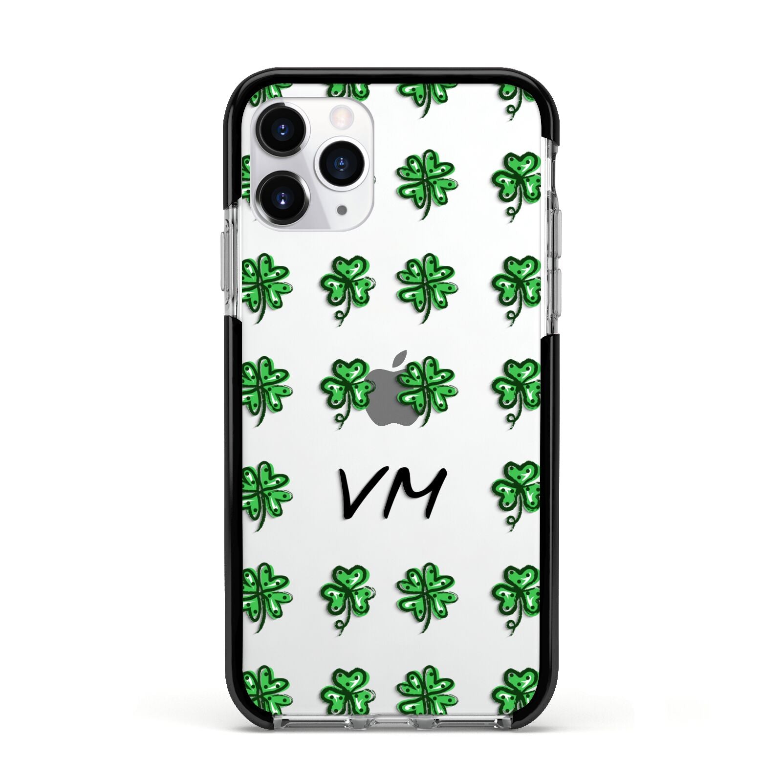 Custom Shamrocks Apple iPhone 11 Pro in Silver with Black Impact Case