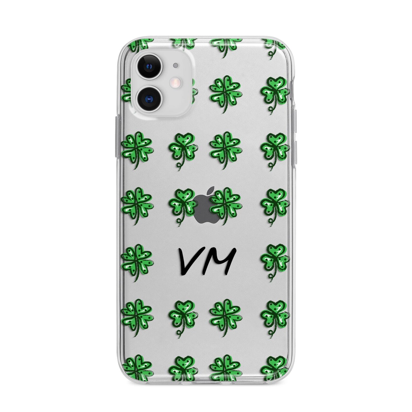 Custom Shamrocks Apple iPhone 11 in White with Bumper Case