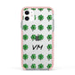 Custom Shamrocks Apple iPhone 11 in White with Pink Impact Case