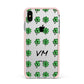 Custom Shamrocks Apple iPhone Xs Max Impact Case Pink Edge on Silver Phone