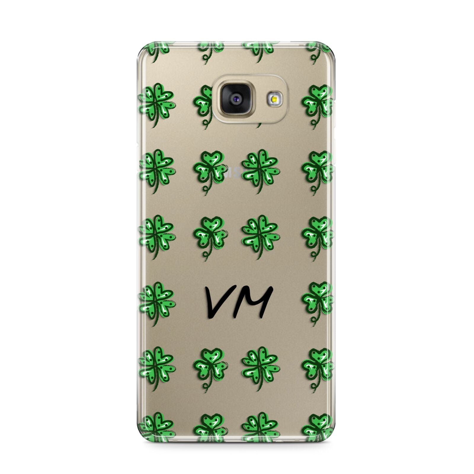 Custom Shamrocks Samsung Galaxy A9 2016 Case on gold phone