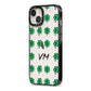 Custom Shamrocks iPhone 13 Black Impact Case Side Angle on Silver phone