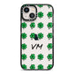 Custom Shamrocks iPhone 13 Black Impact Case on Silver phone