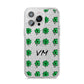 Custom Shamrocks iPhone 14 Pro Max Glitter Tough Case Silver