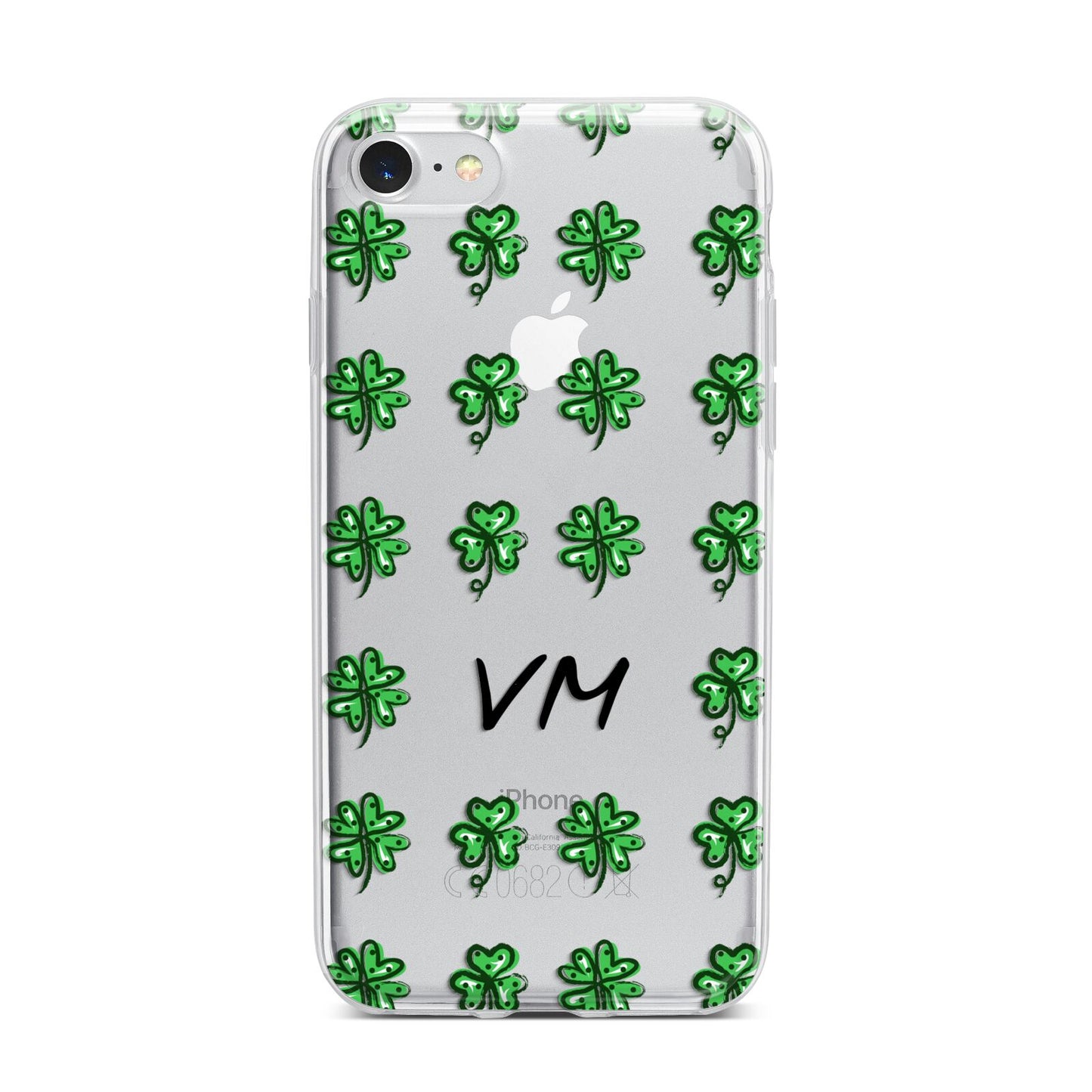 Custom Shamrocks iPhone 7 Bumper Case on Silver iPhone