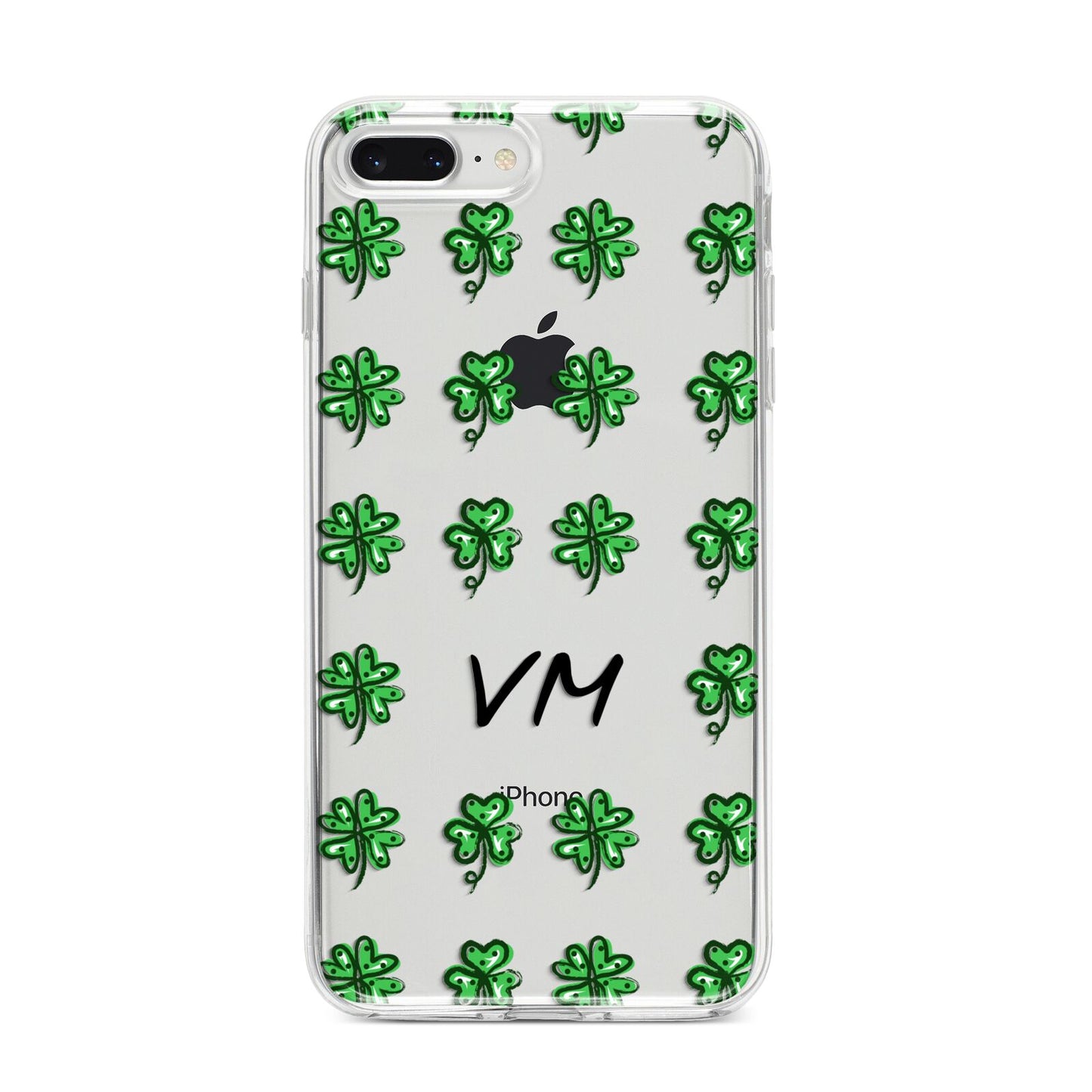 Custom Shamrocks iPhone 8 Plus Bumper Case on Silver iPhone