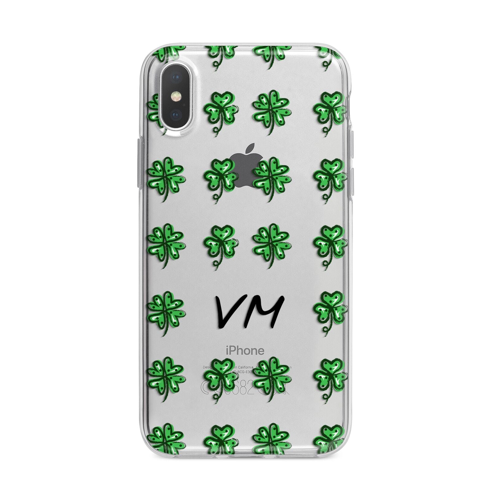 Custom Shamrocks iPhone X Bumper Case on Silver iPhone Alternative Image 1