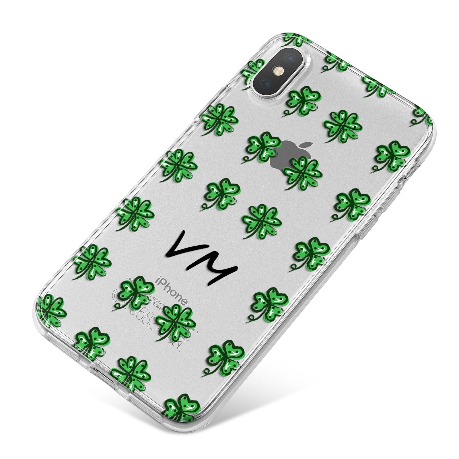 Custom Shamrocks iPhone X Bumper Case on Silver iPhone