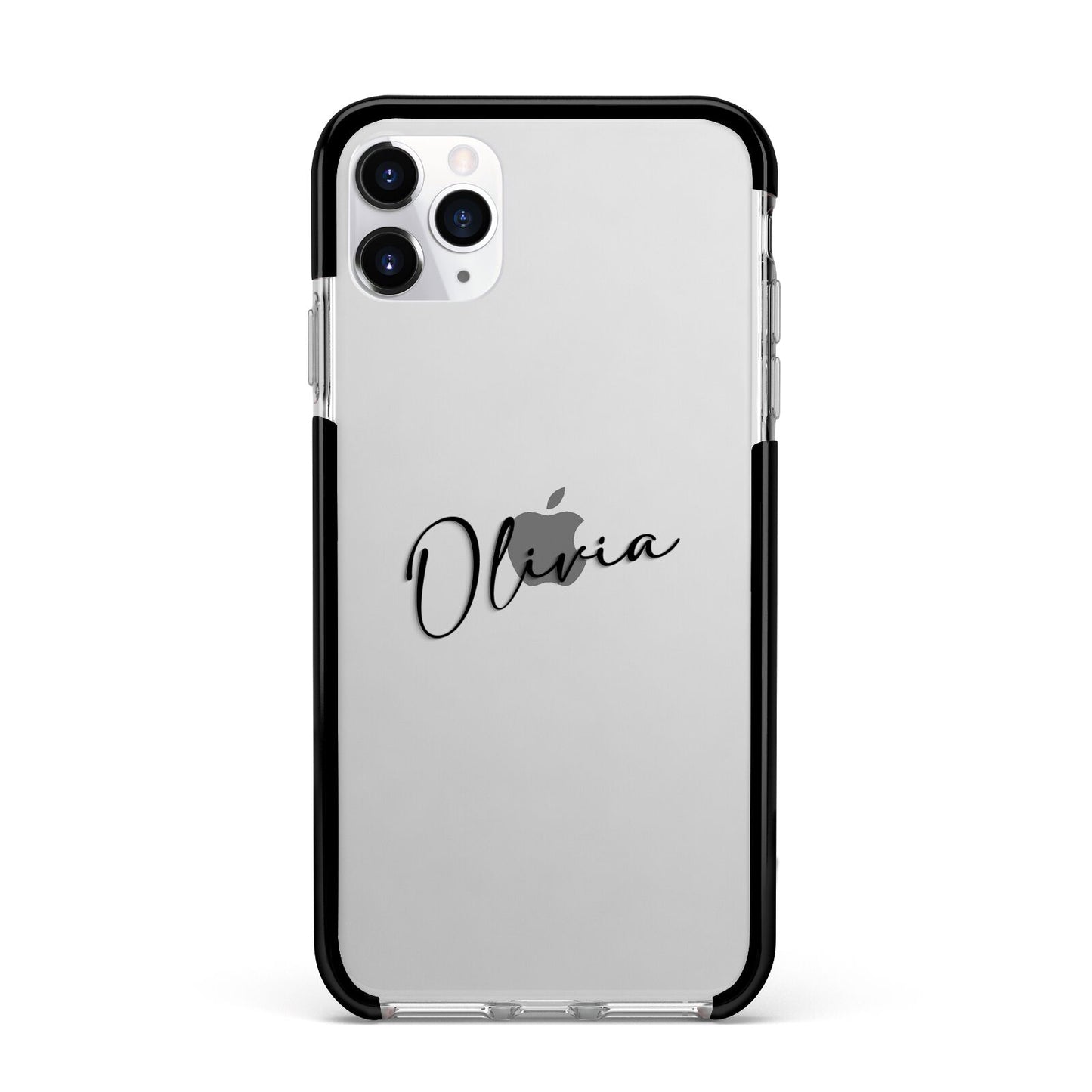 Custom Signature Apple iPhone 11 Pro Max in Silver with Black Impact Case