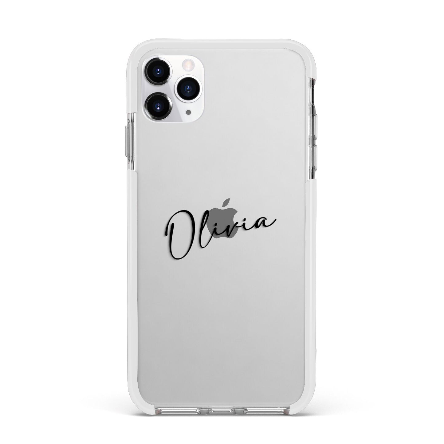 Custom Signature Apple iPhone 11 Pro Max in Silver with White Impact Case