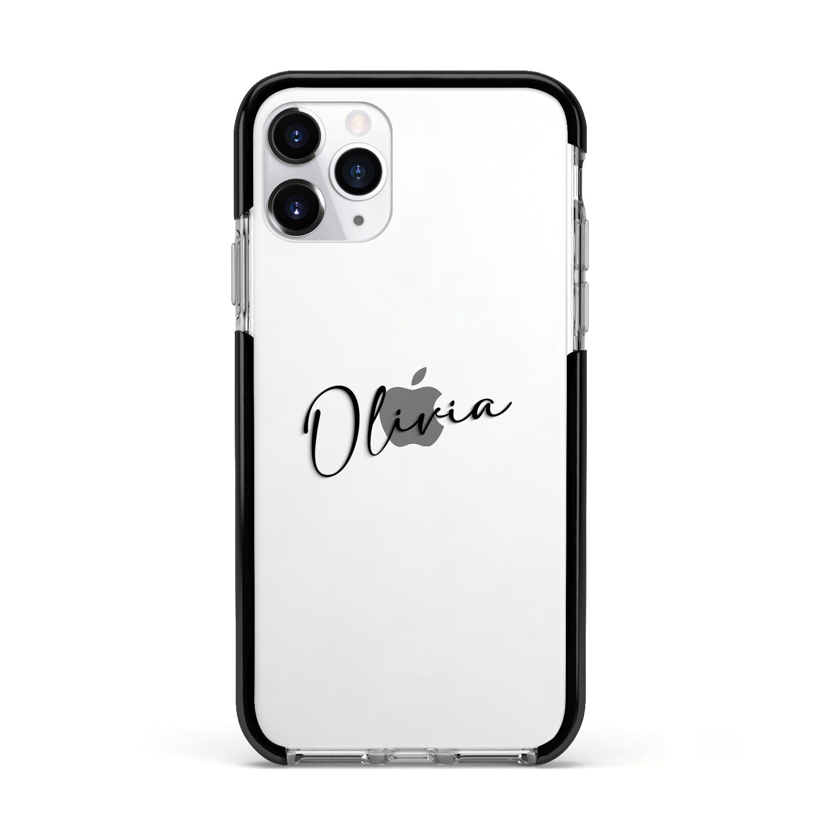 Custom Signature Apple iPhone 11 Pro in Silver with Black Impact Case