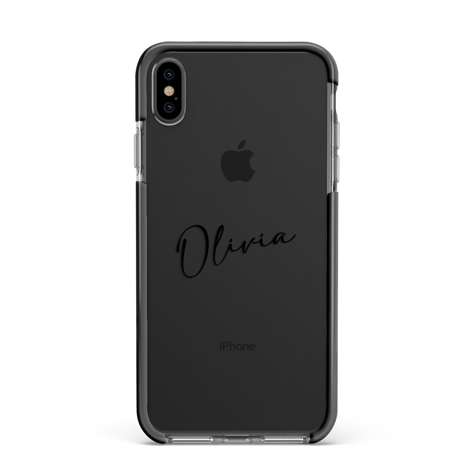 Custom Signature Apple iPhone Xs Max Impact Case Black Edge on Black Phone