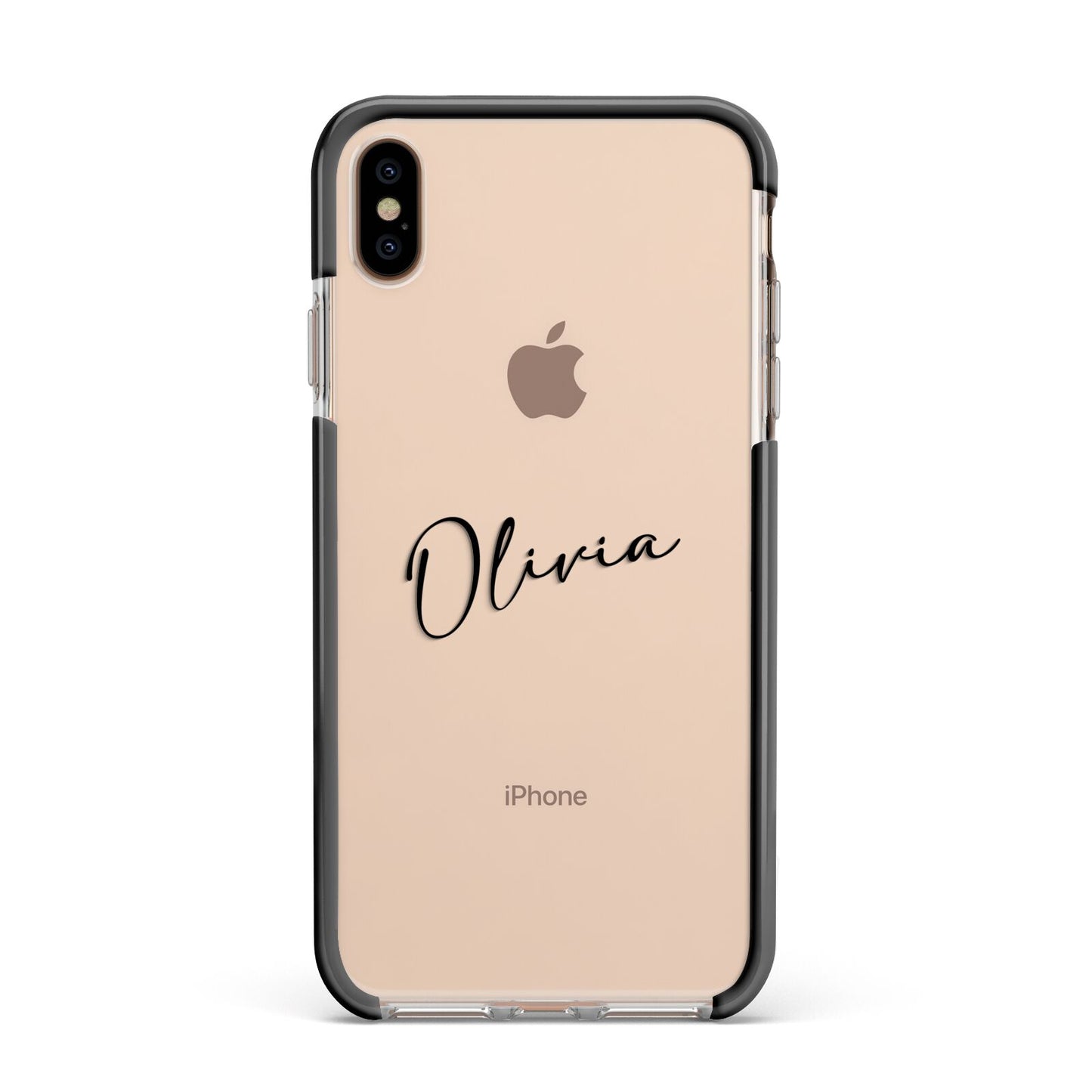 Custom Signature Apple iPhone Xs Max Impact Case Black Edge on Gold Phone