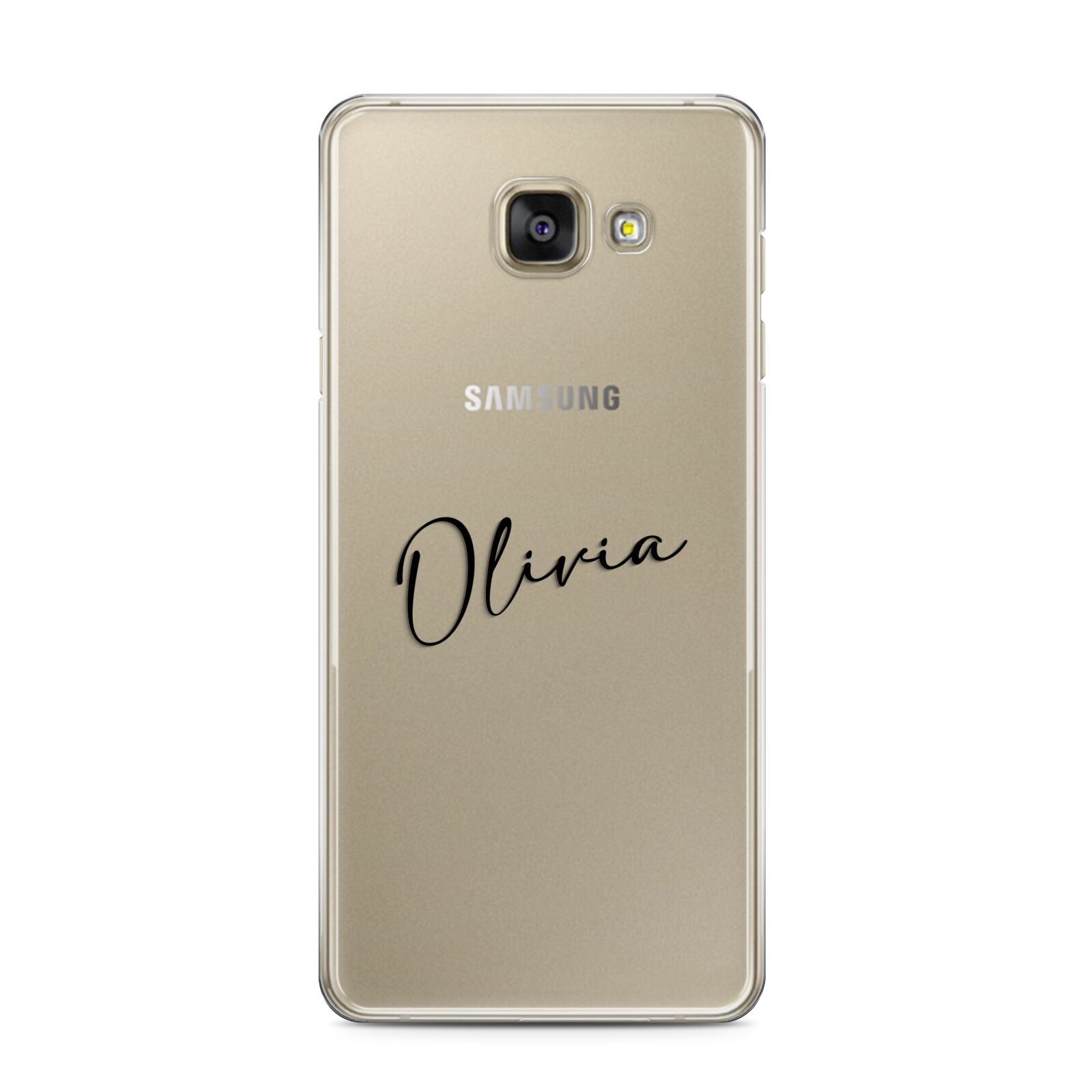 Custom Signature Samsung Galaxy A3 2016 Case on gold phone