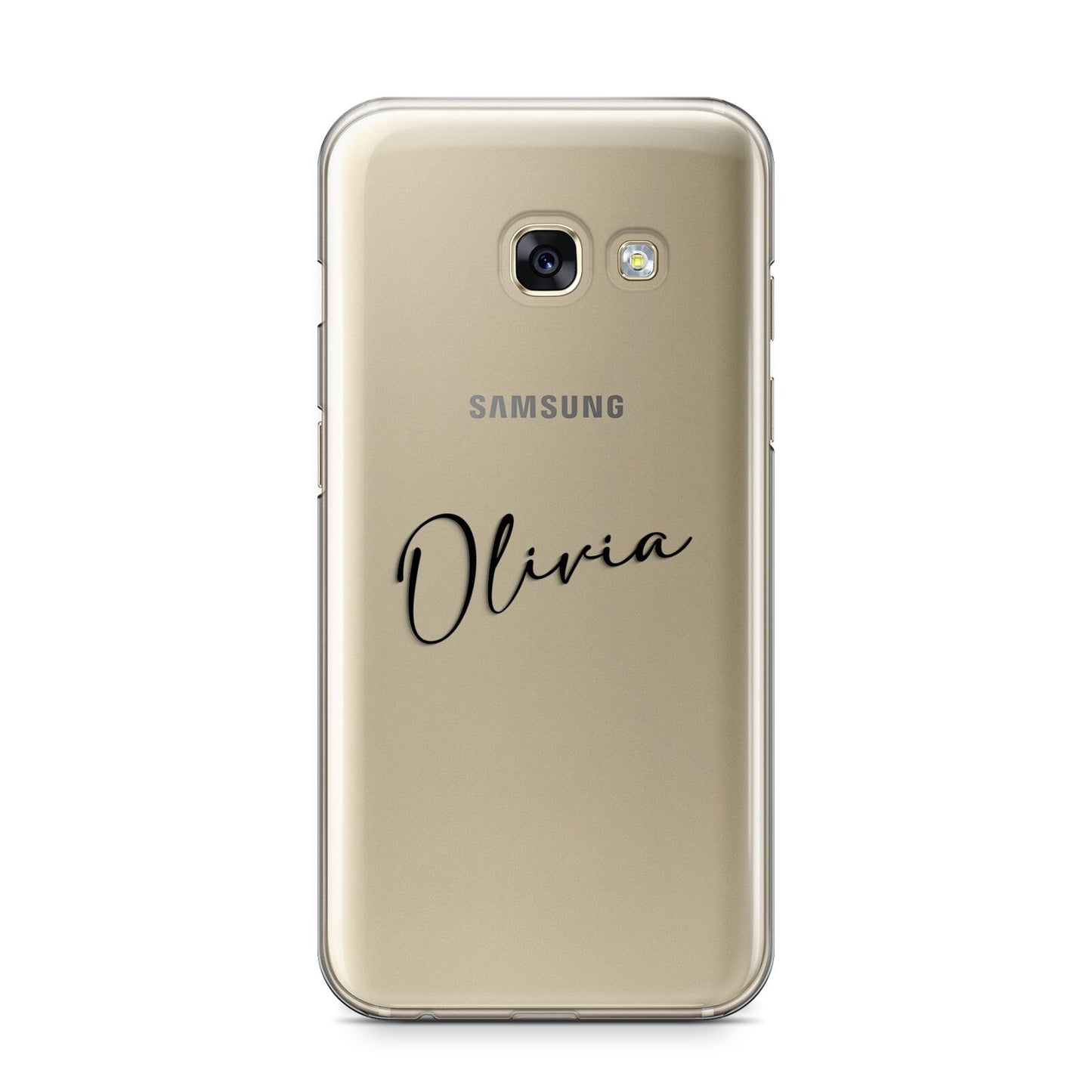 Custom Signature Samsung Galaxy A3 2017 Case on gold phone