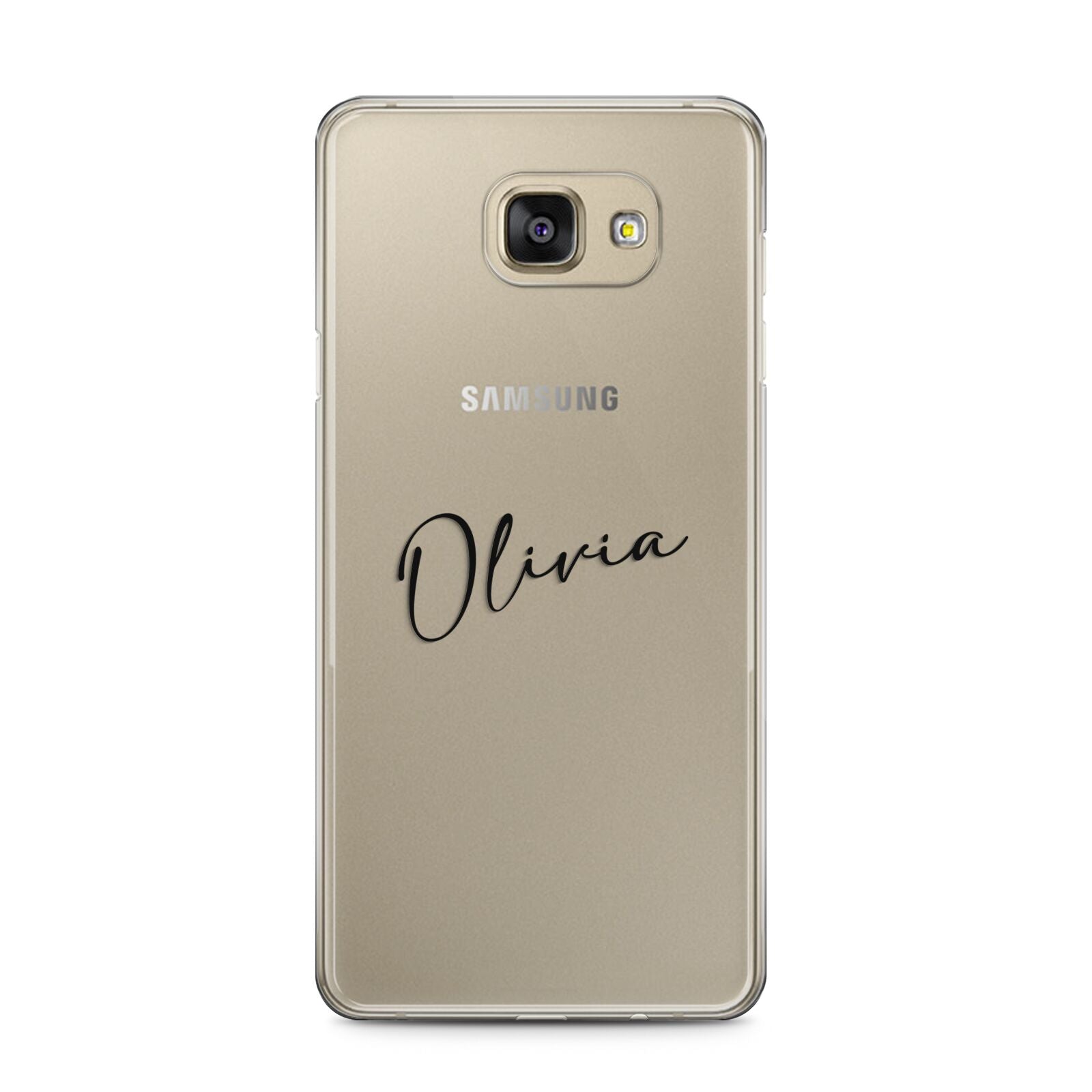 Custom Signature Samsung Galaxy A5 2016 Case on gold phone