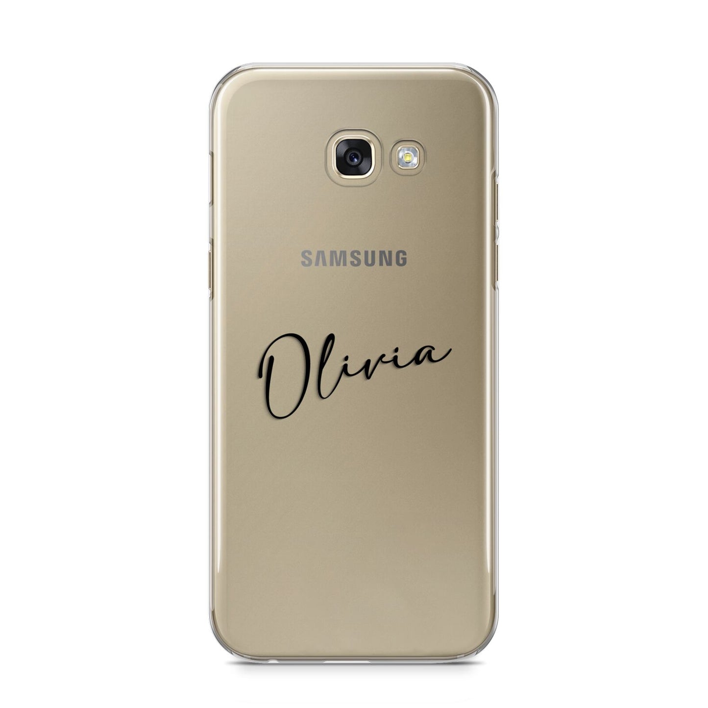 Custom Signature Samsung Galaxy A5 2017 Case on gold phone