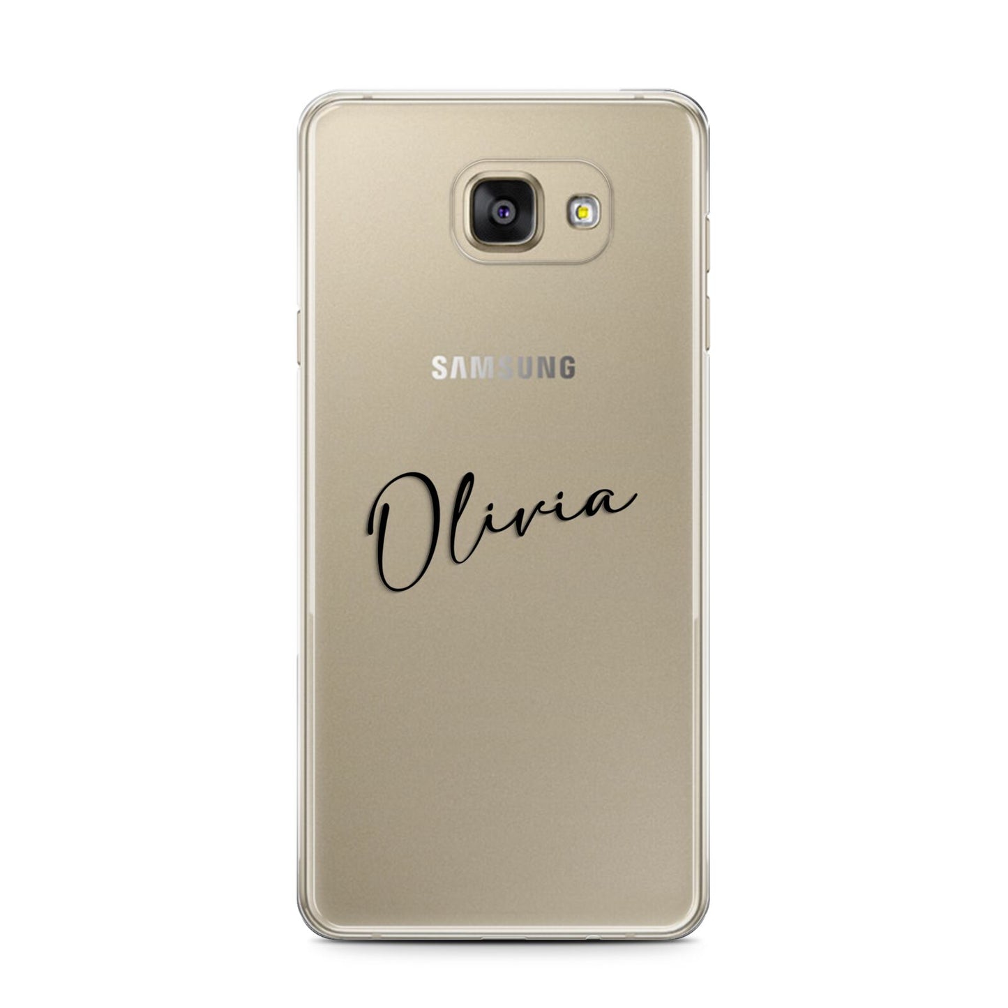 Custom Signature Samsung Galaxy A7 2016 Case on gold phone