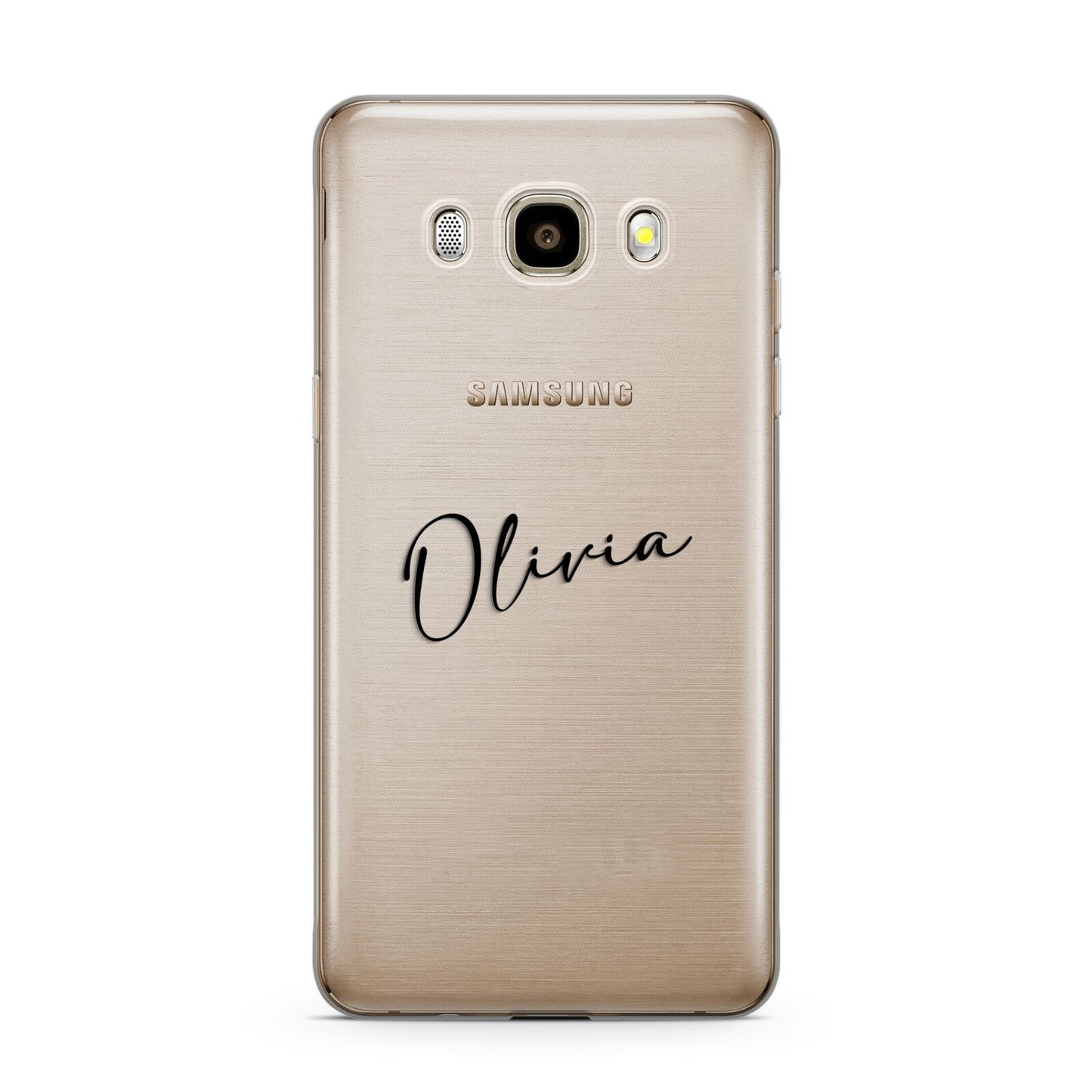 Custom Signature Samsung Galaxy J7 2016 Case on gold phone