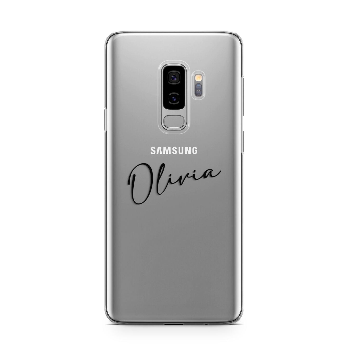 Custom Signature Samsung Galaxy S9 Plus Case on Silver phone