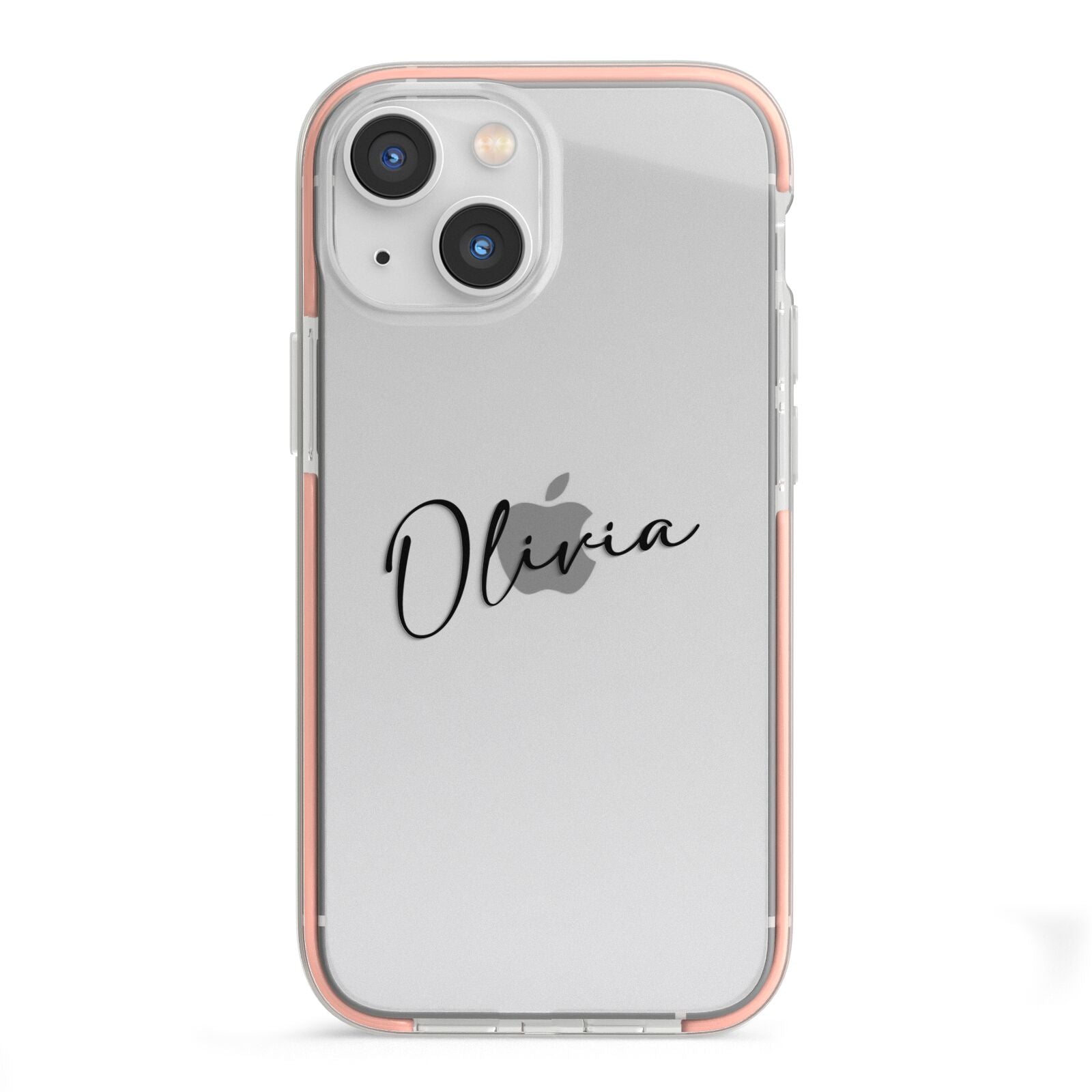 Custom Signature iPhone 13 Mini TPU Impact Case with Pink Edges