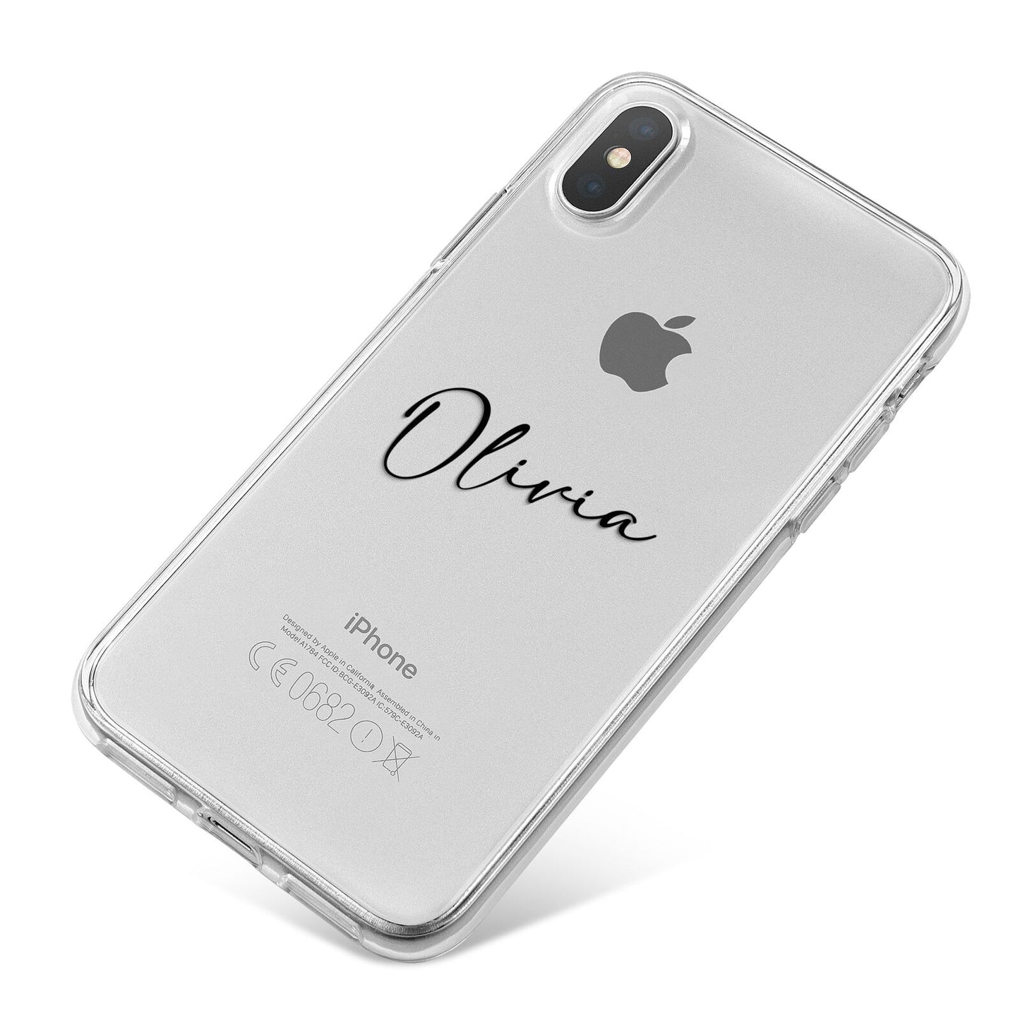 Custom Signature iPhone X Bumper Case on Silver iPhone