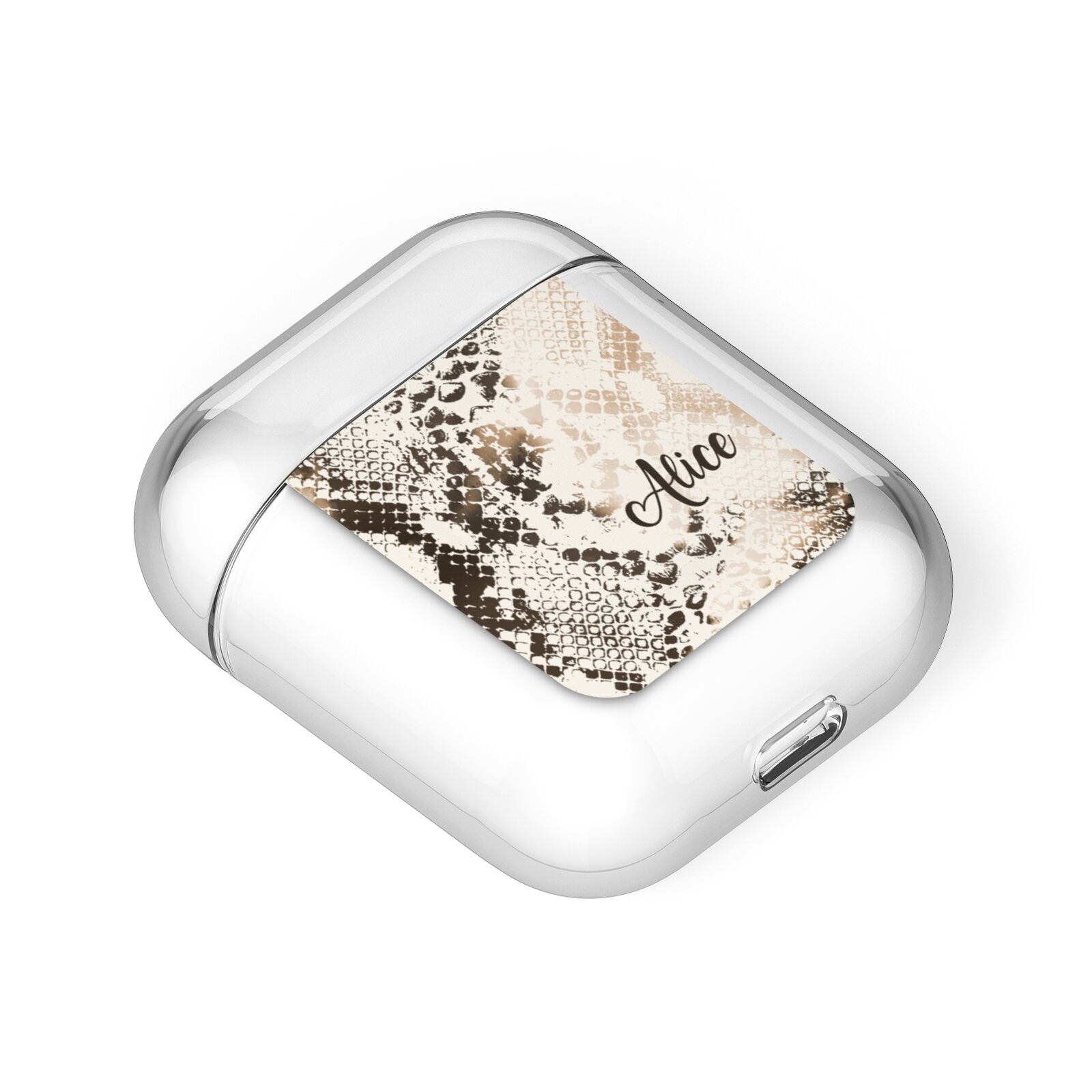 Custom Snakeskin AirPods Case Laid Flat