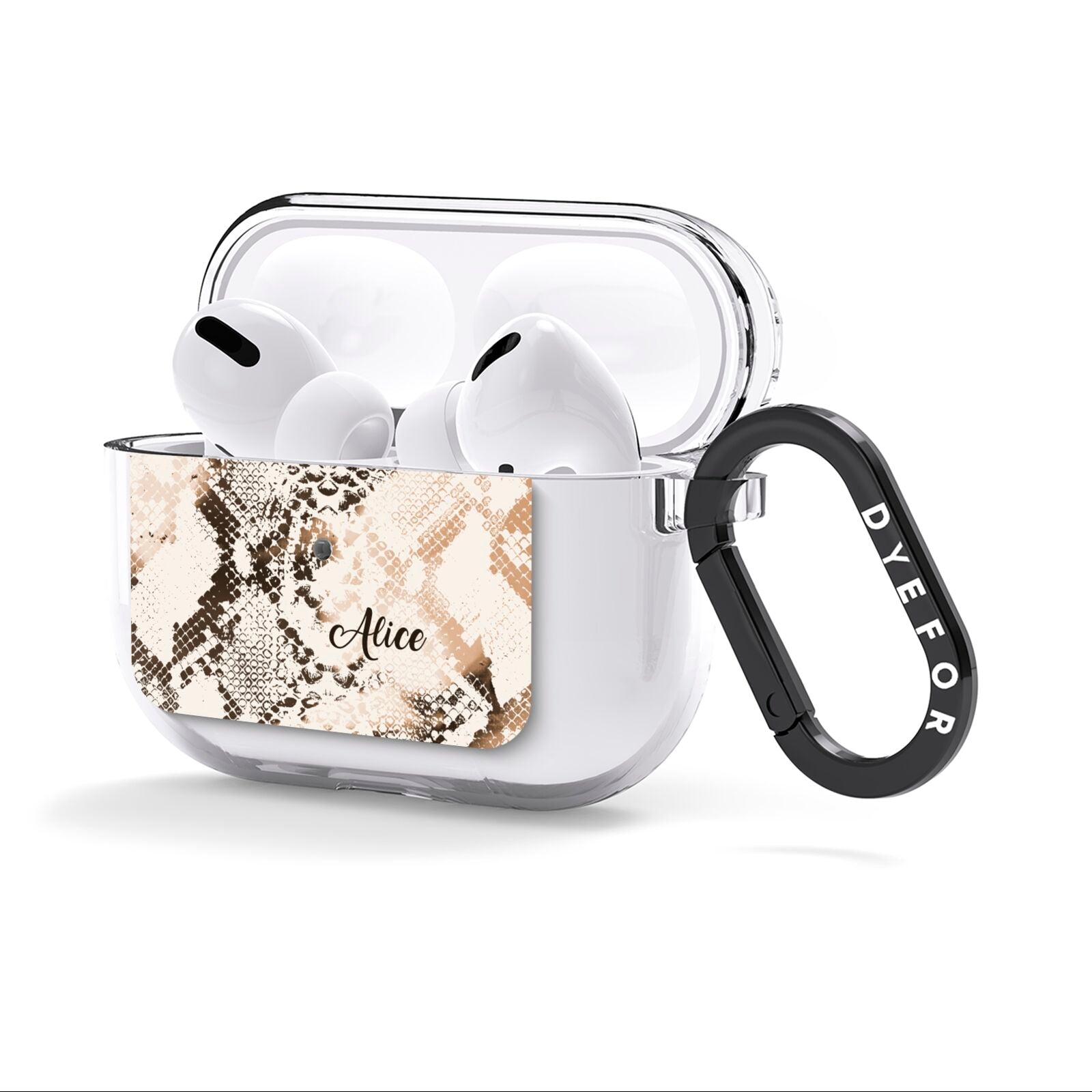 Custom Snakeskin AirPods Clear Case 3rd Gen Side Image