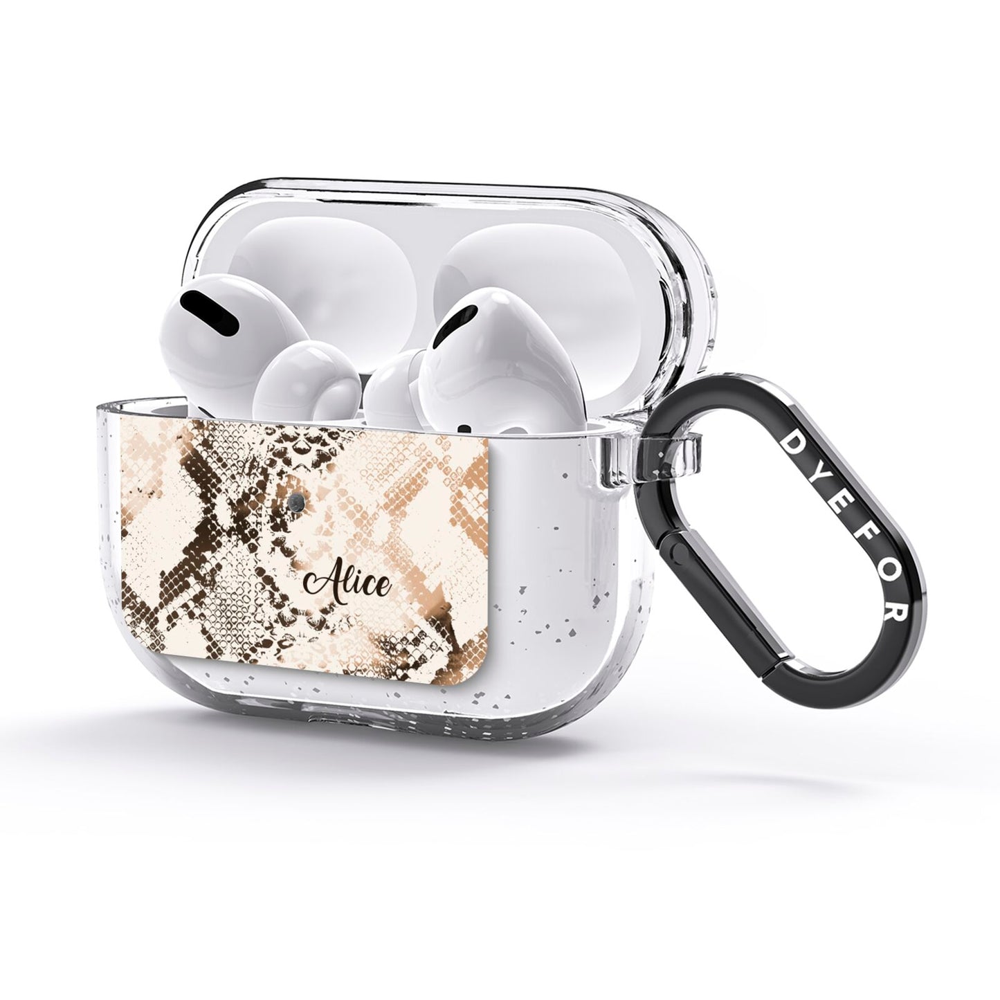 Custom Snakeskin AirPods Glitter Case 3rd Gen Side Image