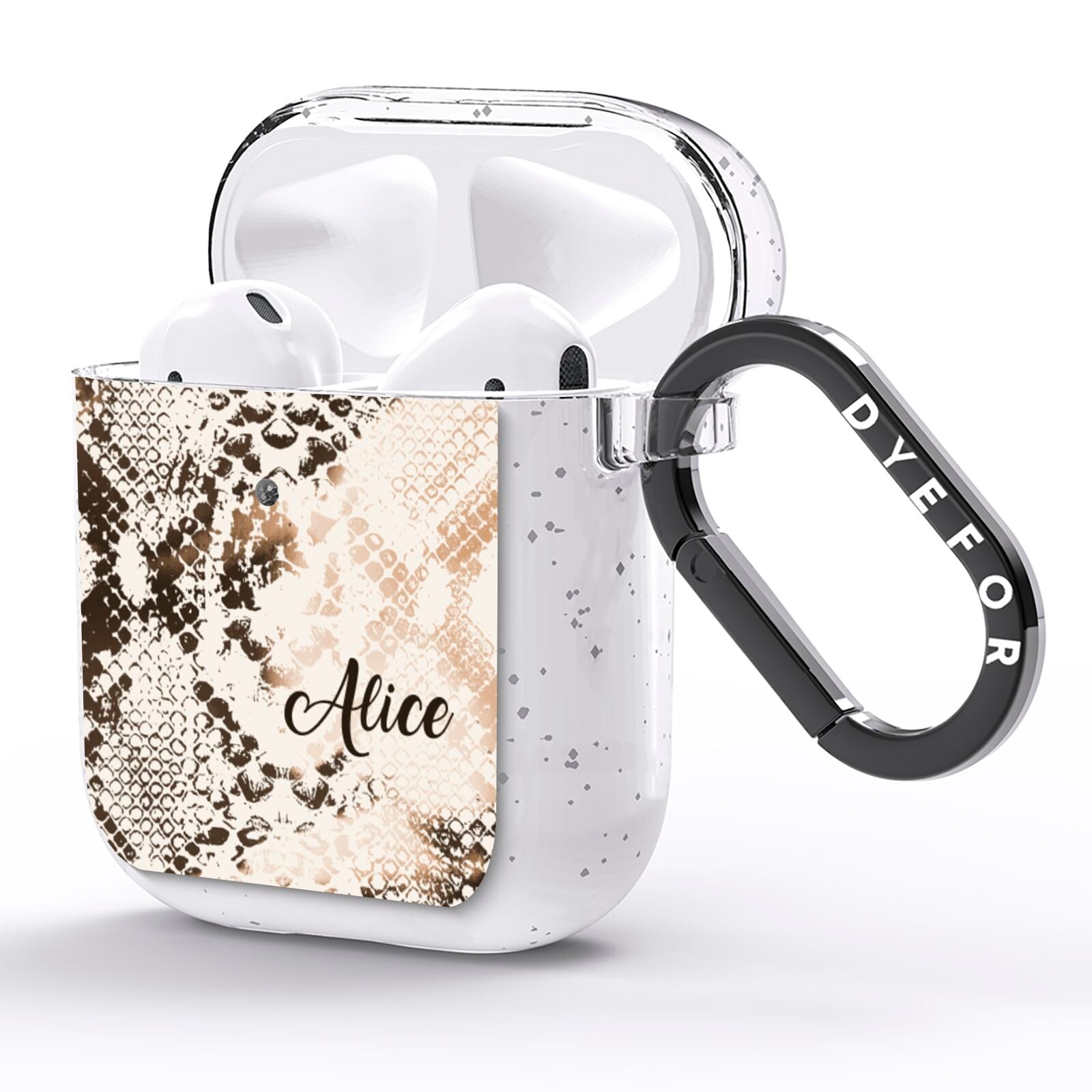 Custom Snakeskin AirPods Glitter Case Side Image