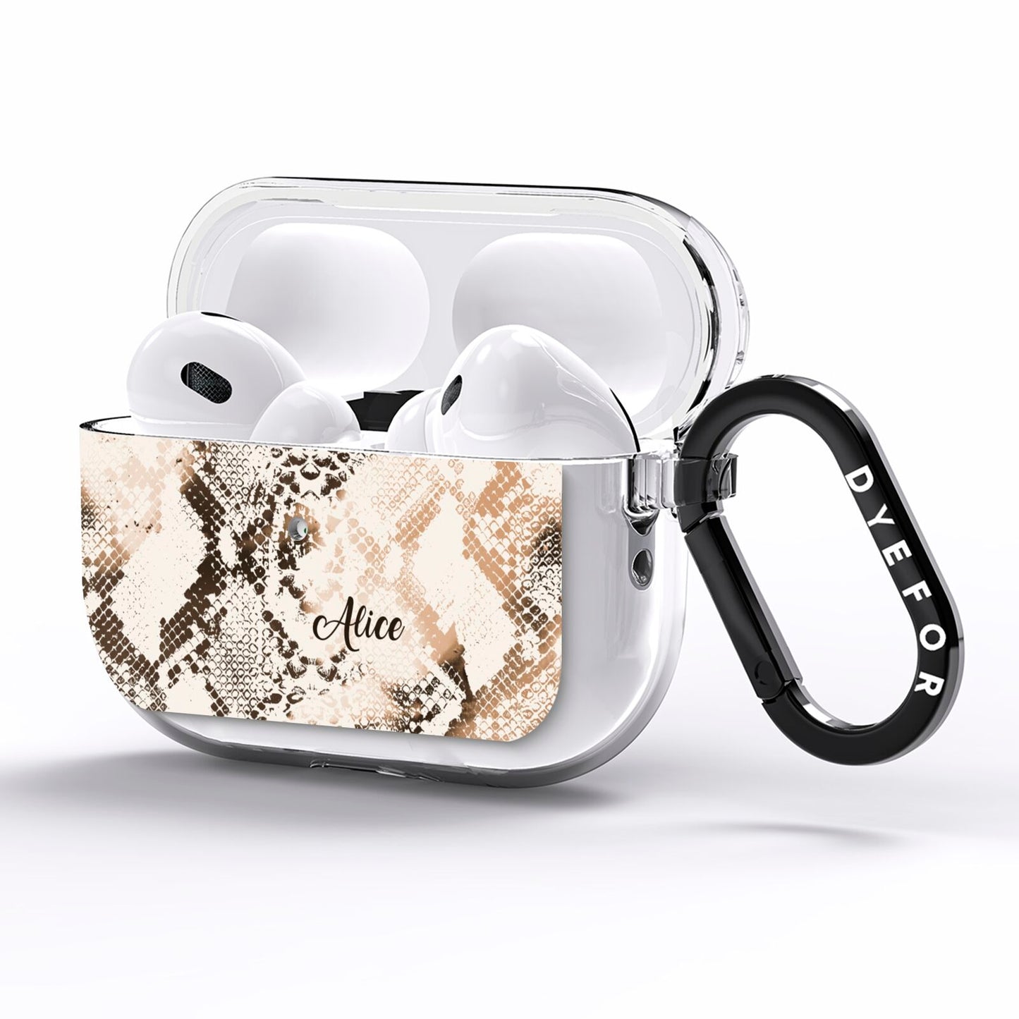 Custom Snakeskin AirPods Pro Clear Case Side Image