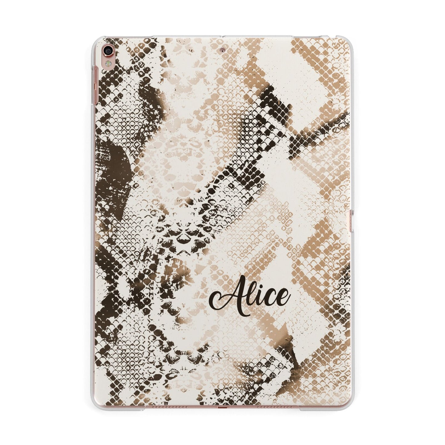 Custom Snakeskin Apple iPad Rose Gold Case