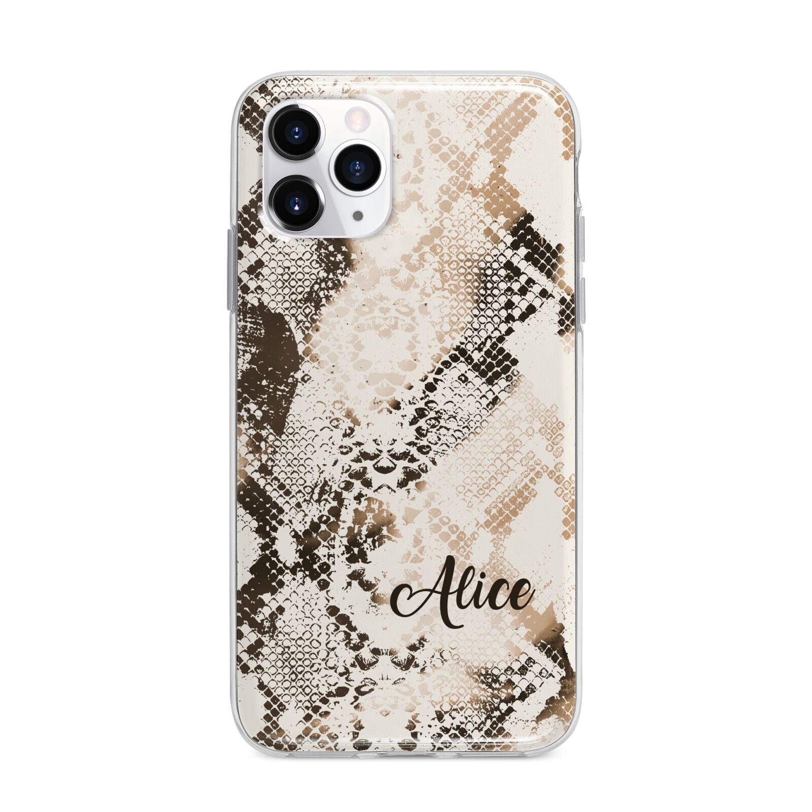 Custom Snakeskin Apple iPhone 11 Pro Max in Silver with Bumper Case