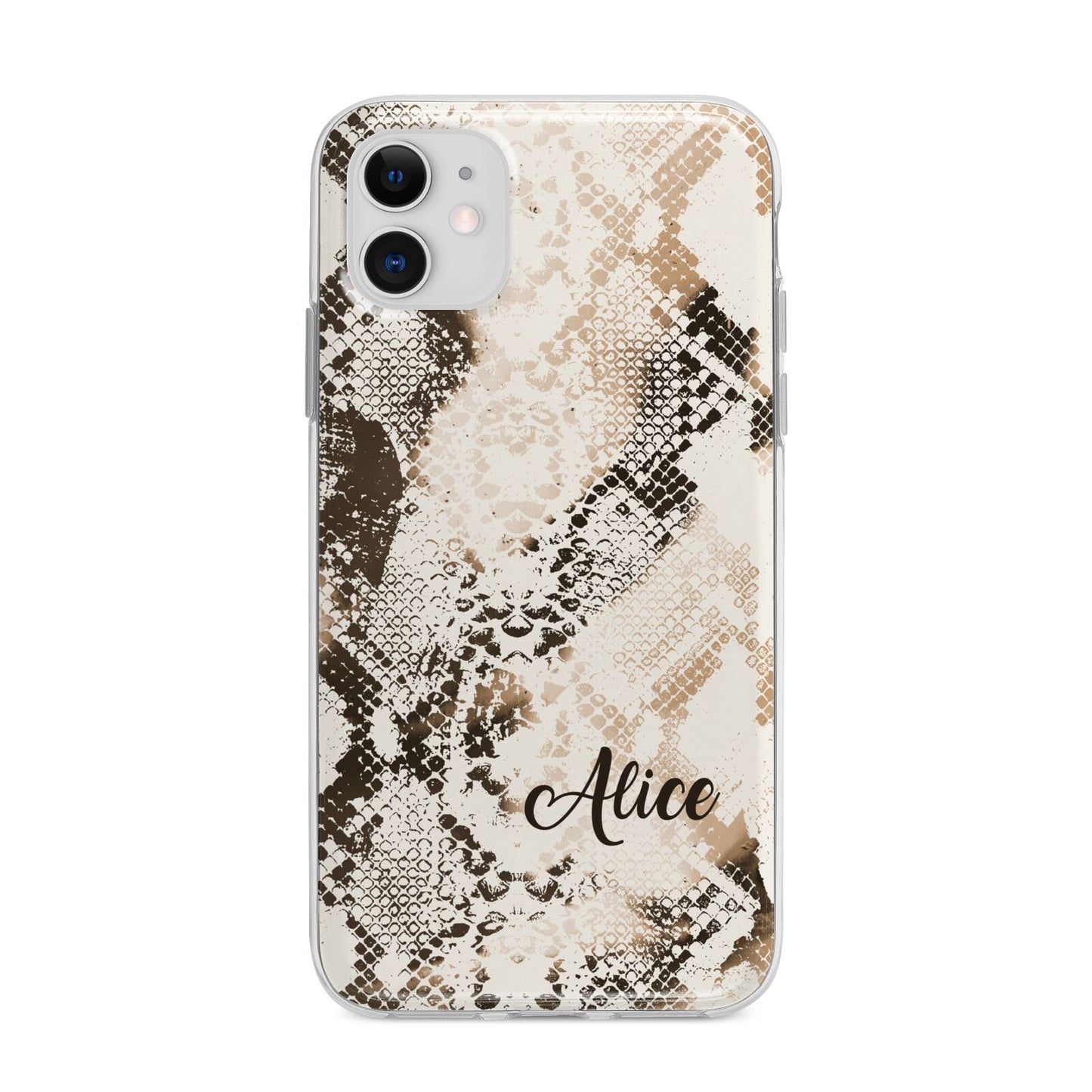 Custom Snakeskin Apple iPhone 11 in White with Bumper Case